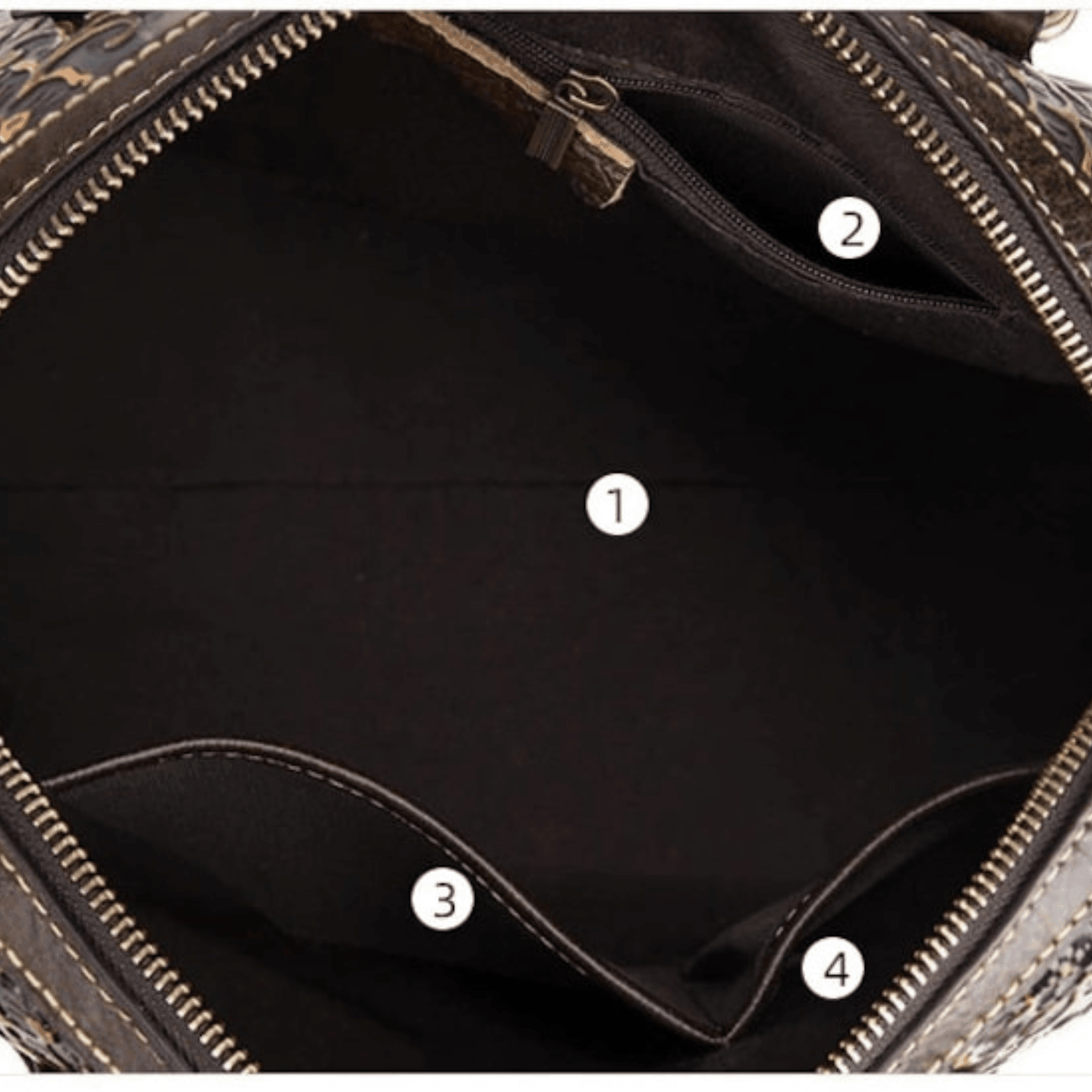 Floral Leather Crossbody: Retro Bag for Women - Leather Shop Factory