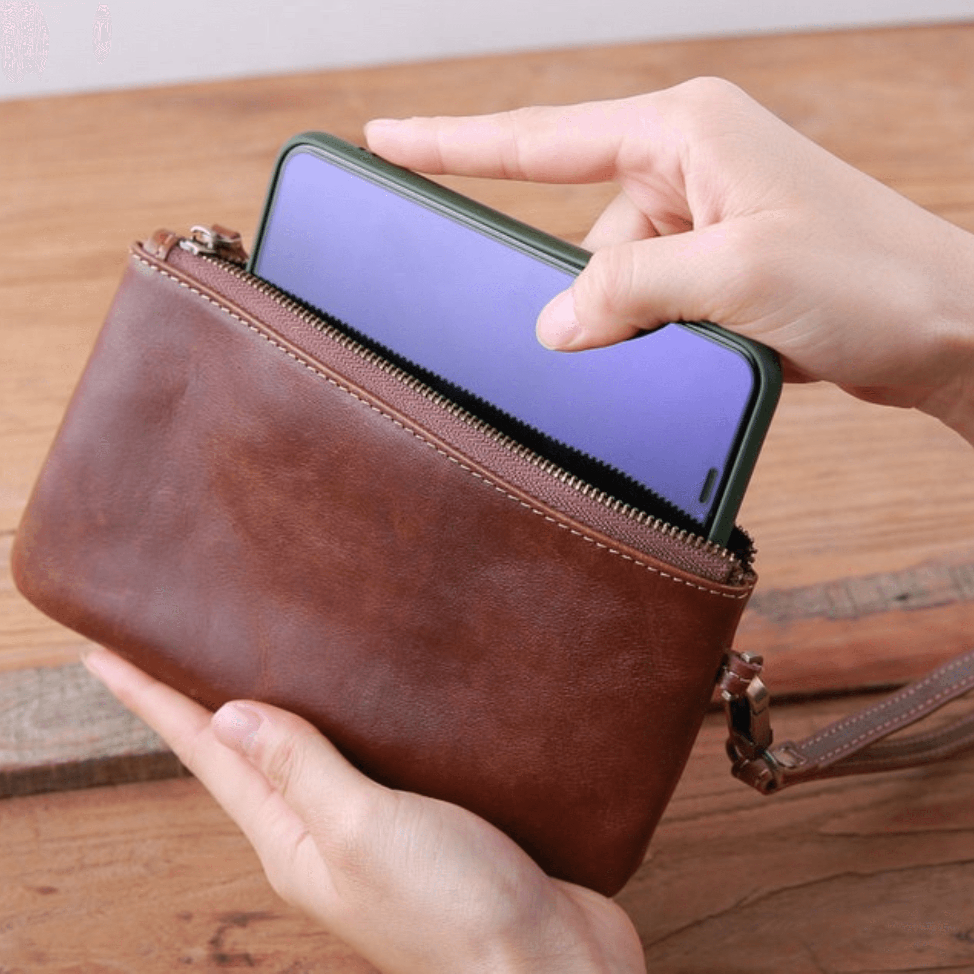 Urban Explorer Leather Clutch - Leather Shop Factory