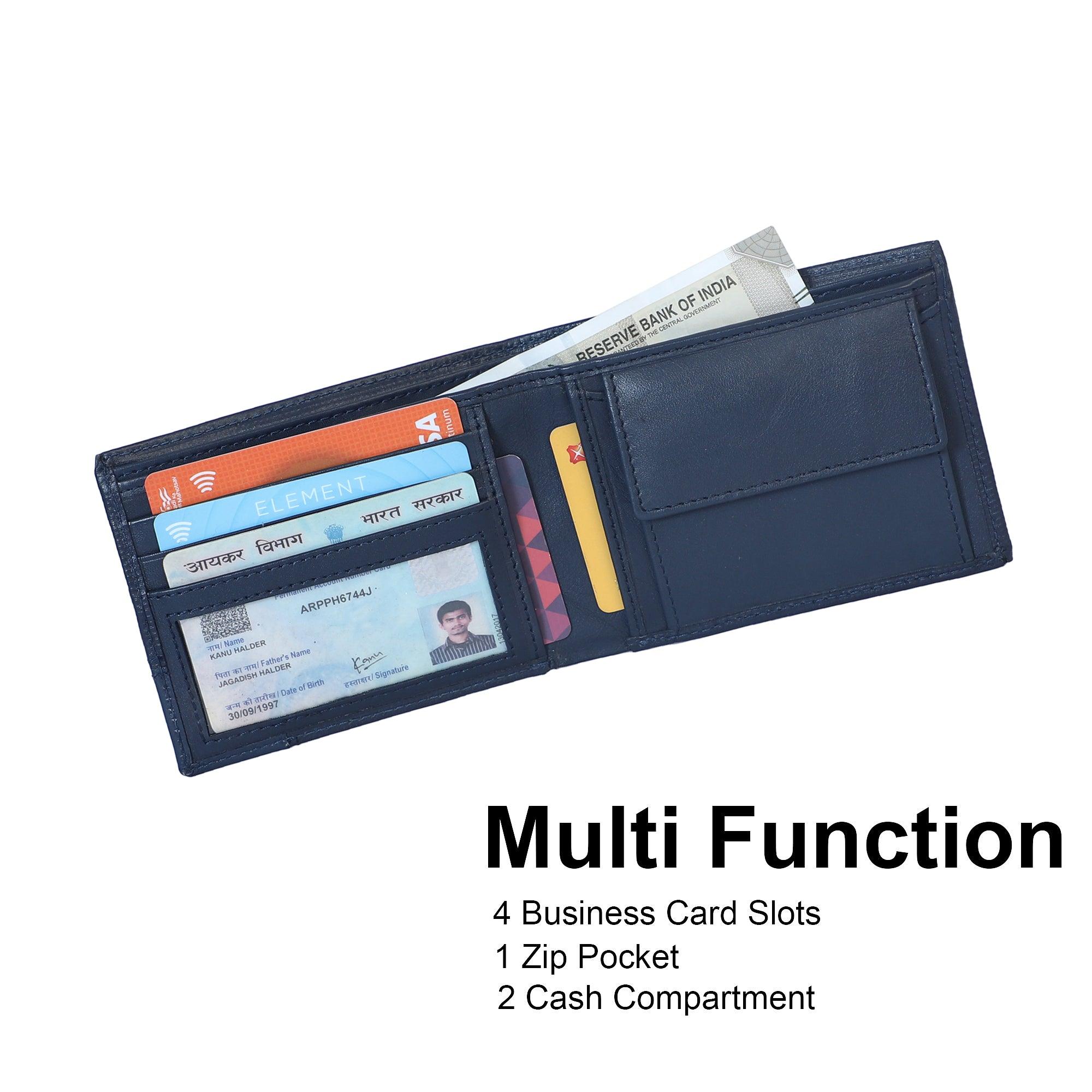 Stitchter Men Blue Rfid Wallet - Leather Shop Factory