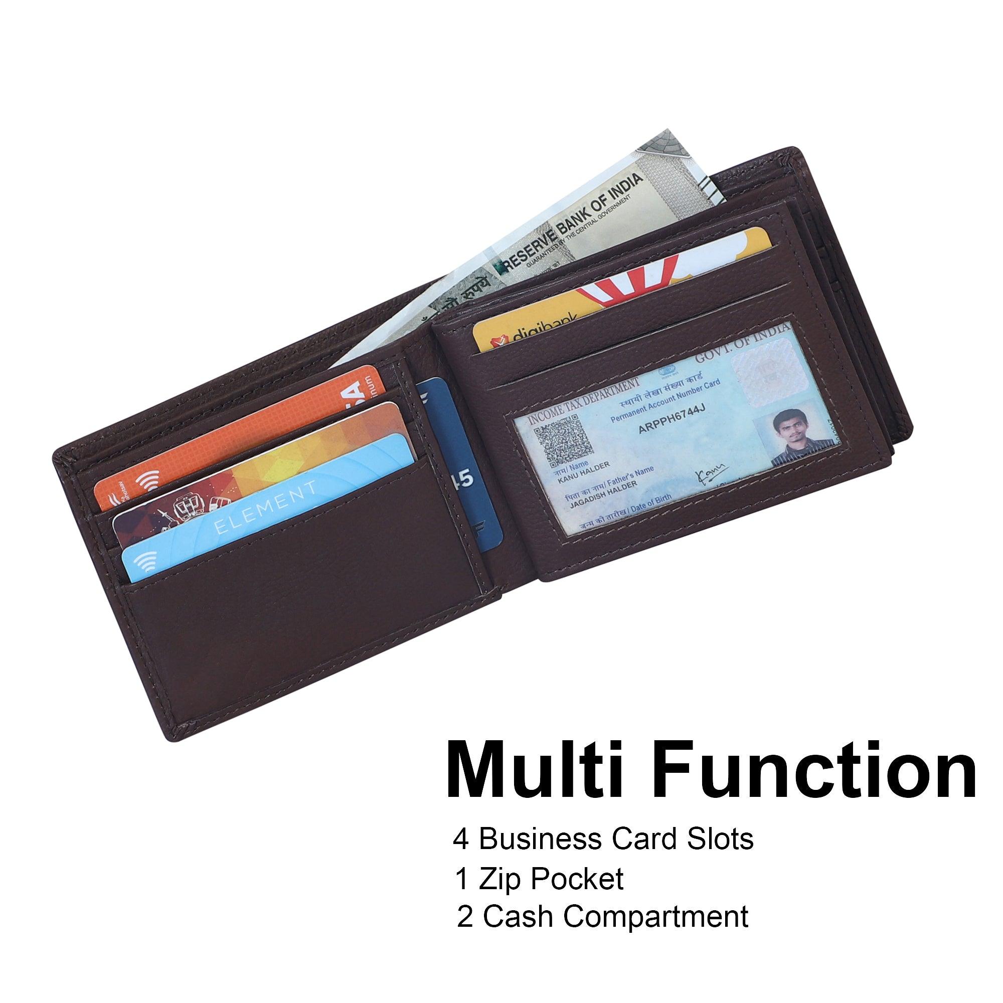 Bifold Nappa Double Flap BRW - Leather Shop Factory