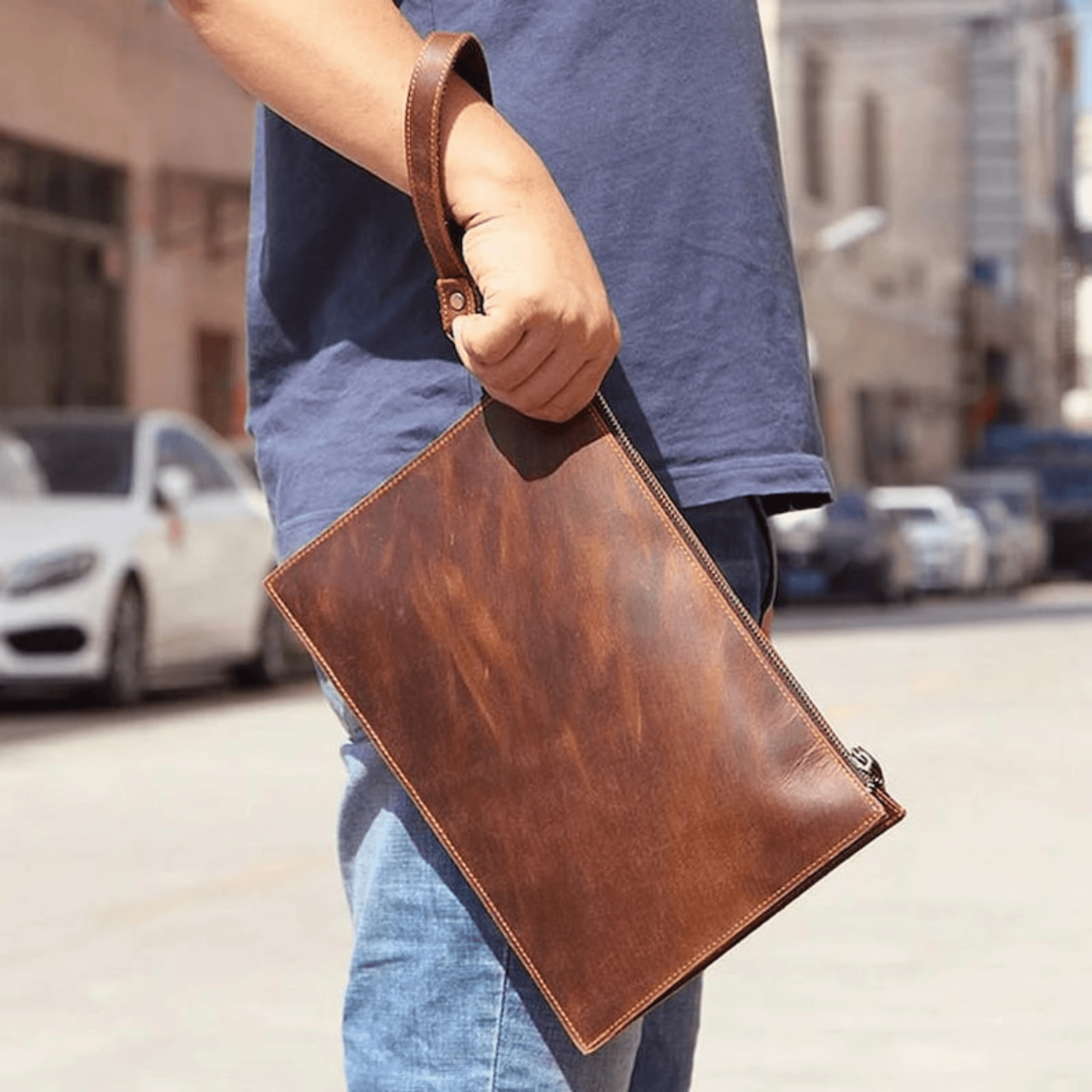 Classic Leather Men's Clutch Organizer