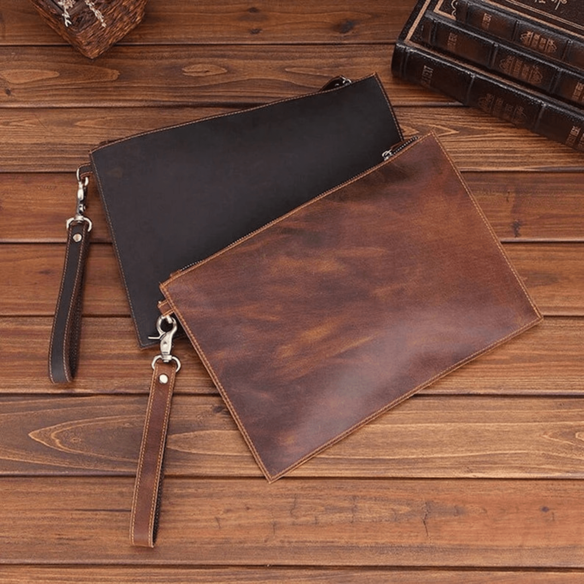 Classic Leather Men's Clutch Organizer