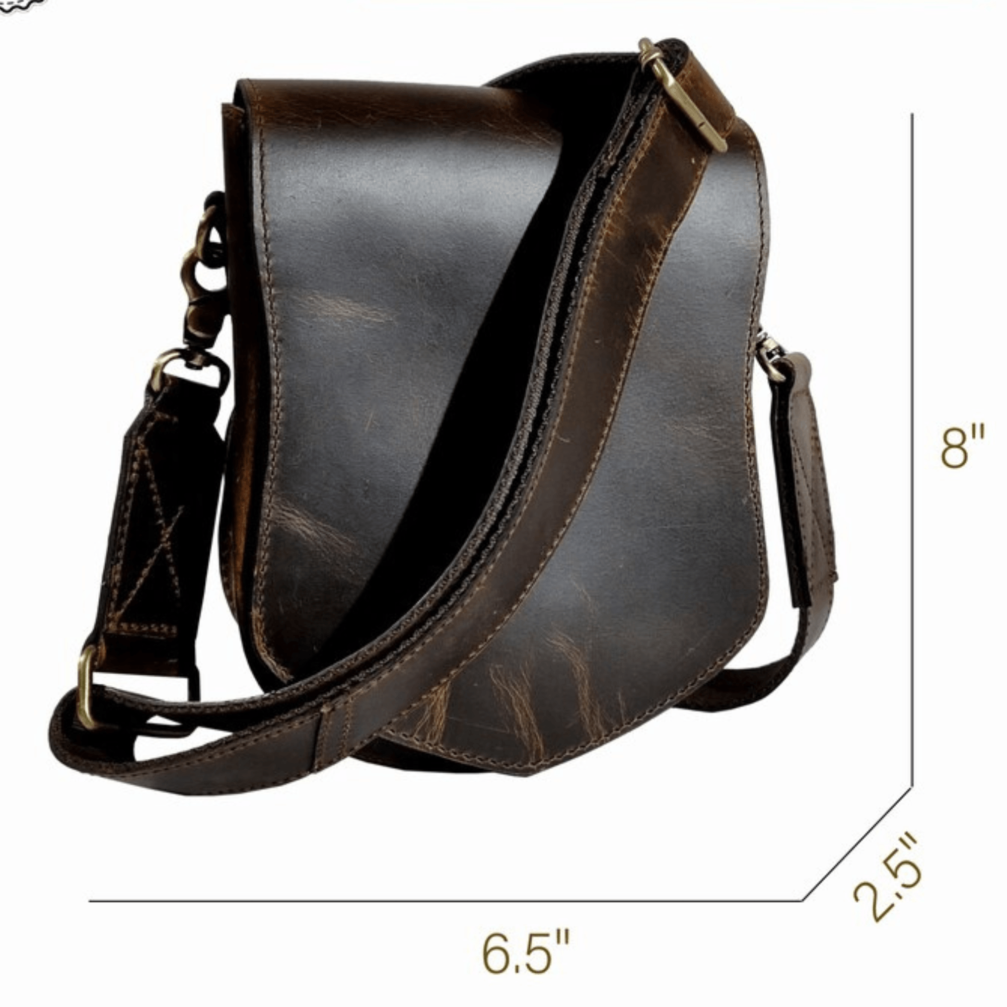 Handmade personalized leather crossbody