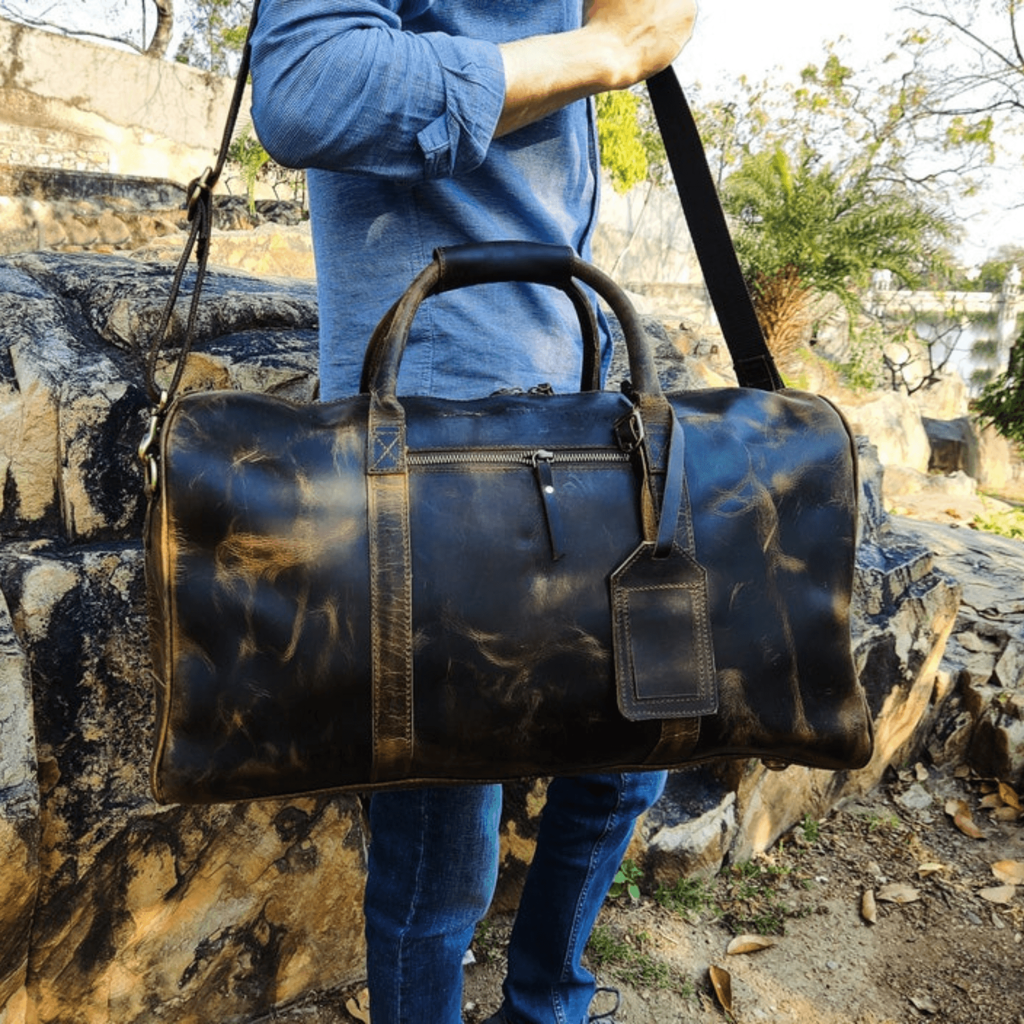 Elegant Voyager Duffle - Leather Shop Factory