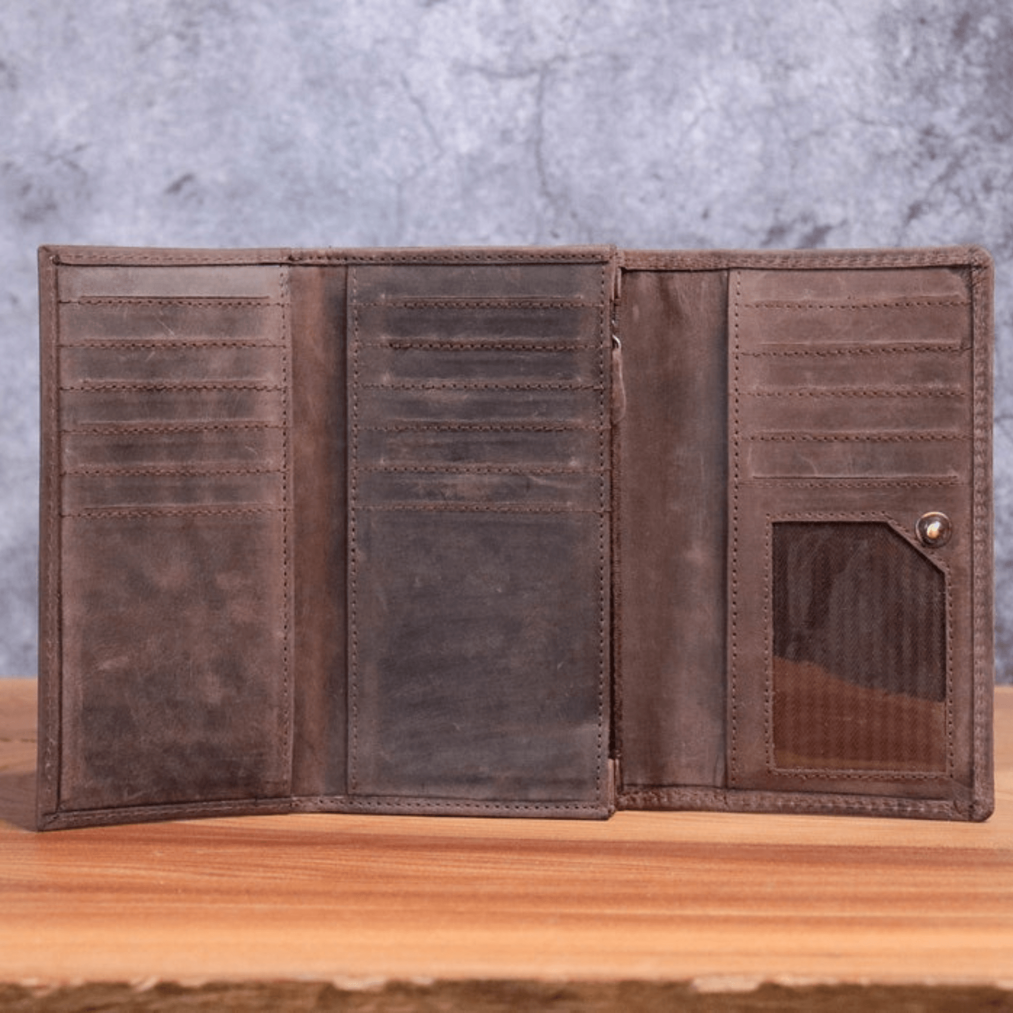 Women's Wallet Full Grain Distressed - Leather Shop Factory