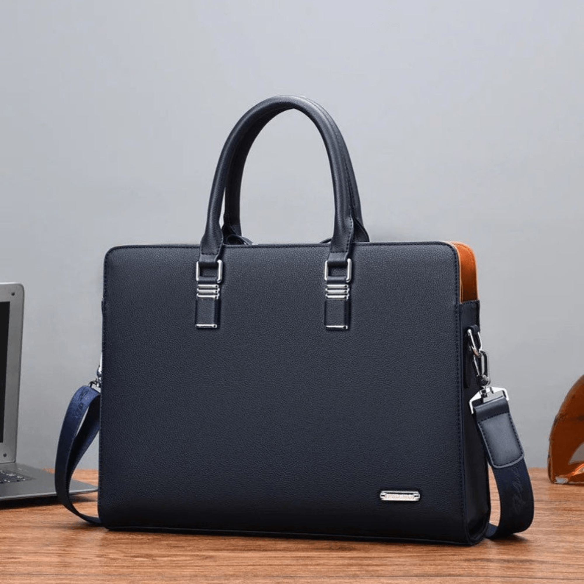 Eco-Elegance Vegan Laptop Messenger - Leather Shop Factory