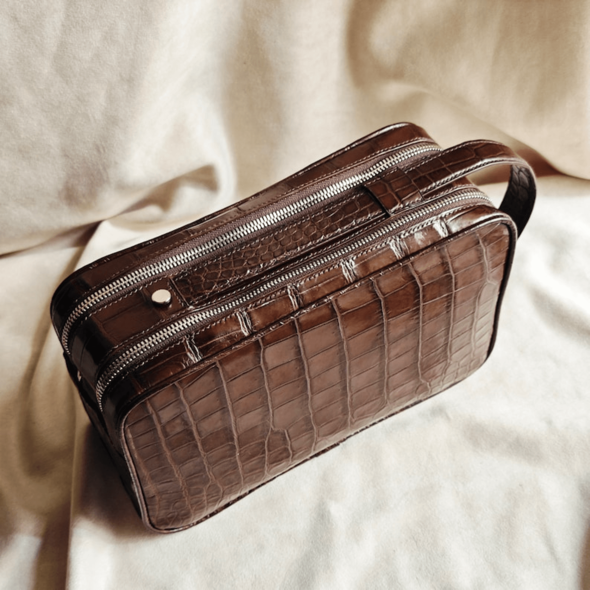 Leather clutch golf alligator mens