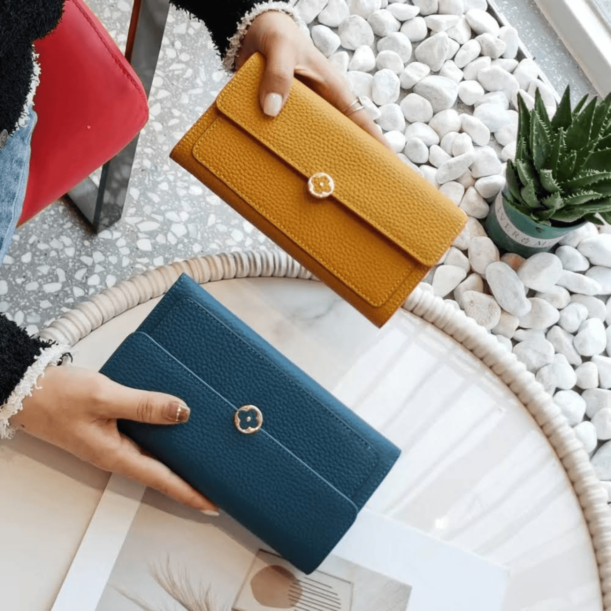 Leather solid color long wallet simple - Leather Shop Factory