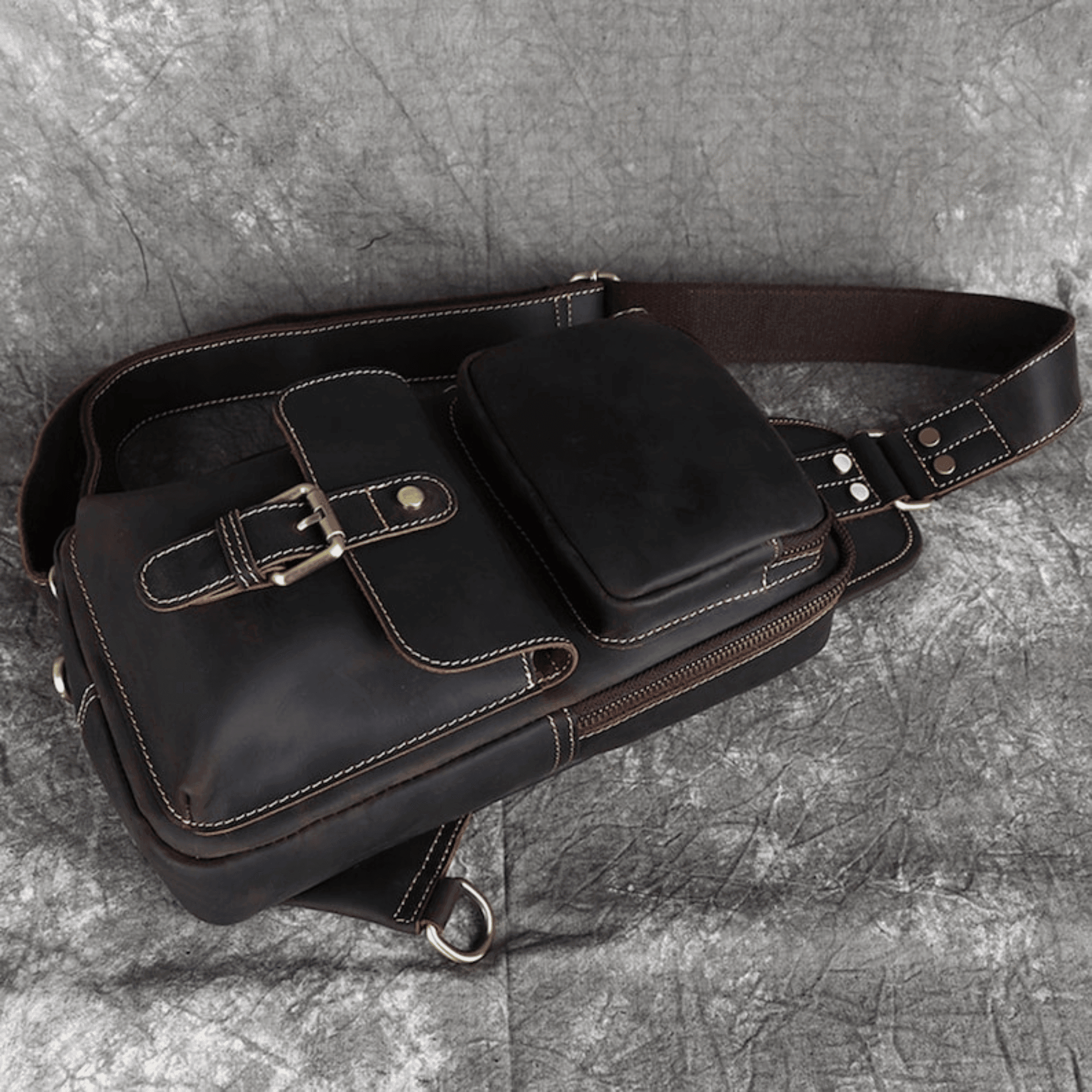 Leather Sling Bag for Men - Leather Shop Factory
