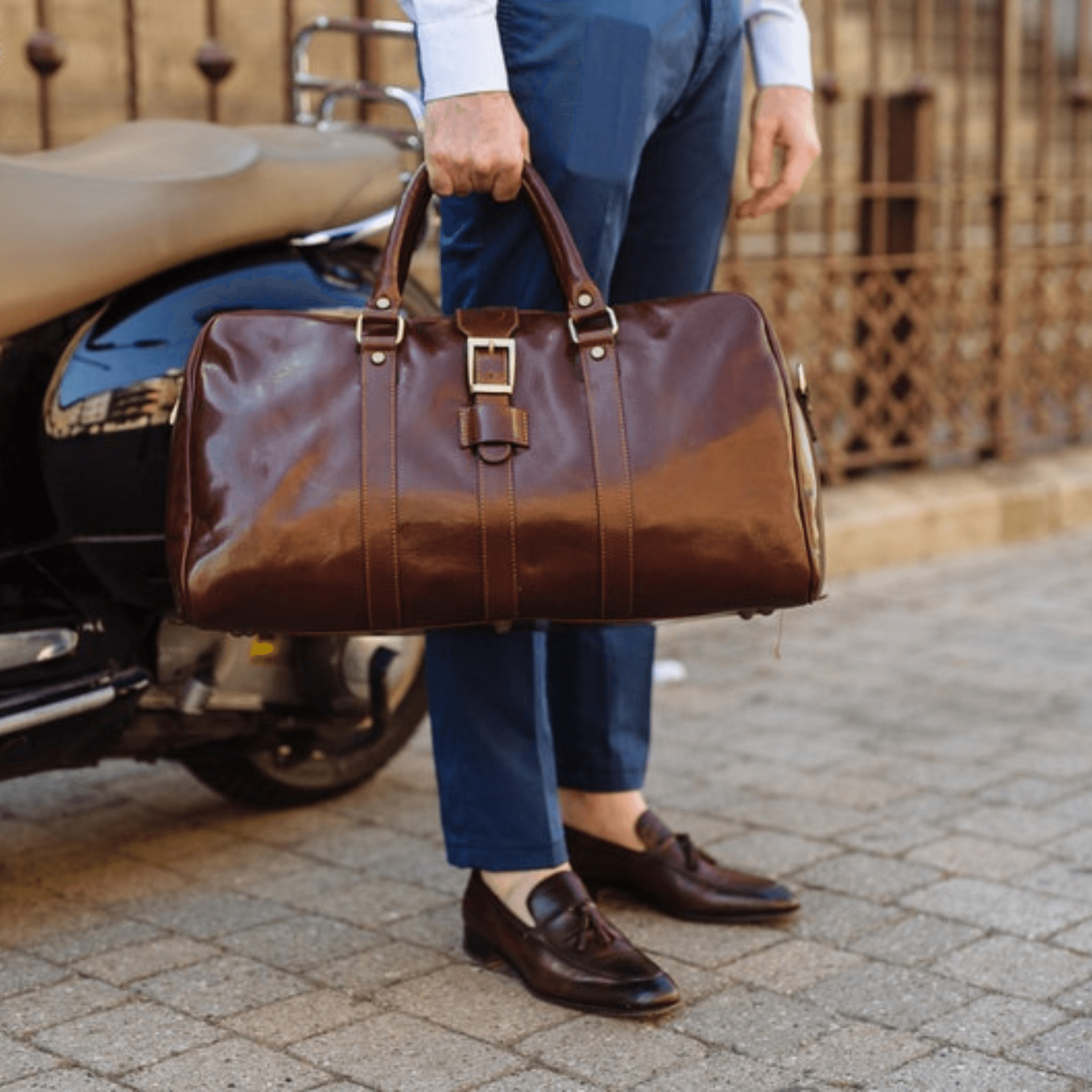 Elysian Voyager Leather Weekender - Leather Shop Factory