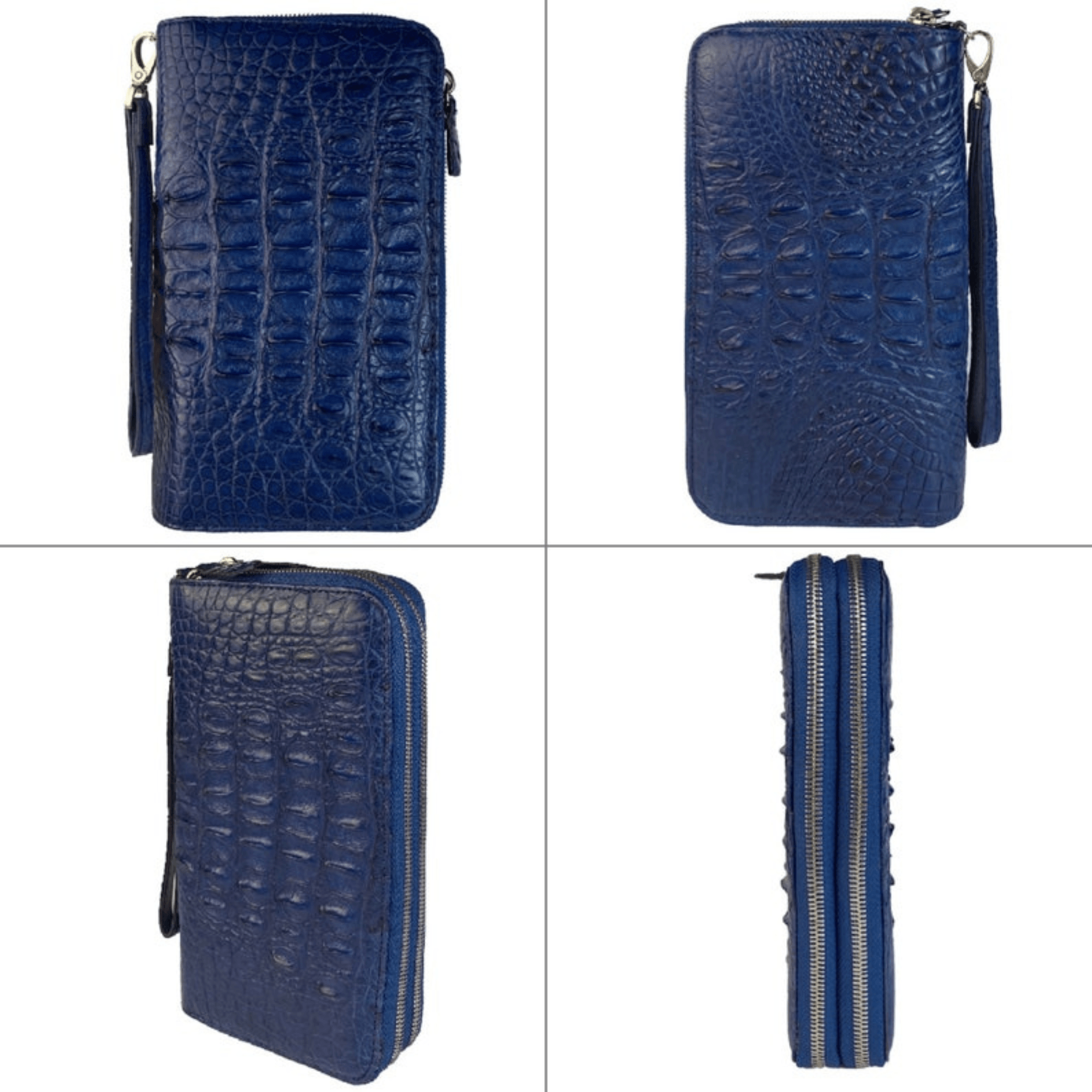 Elegant Allure: Light Brown Alligator Look Leather Clutch - Leather Shop Factory