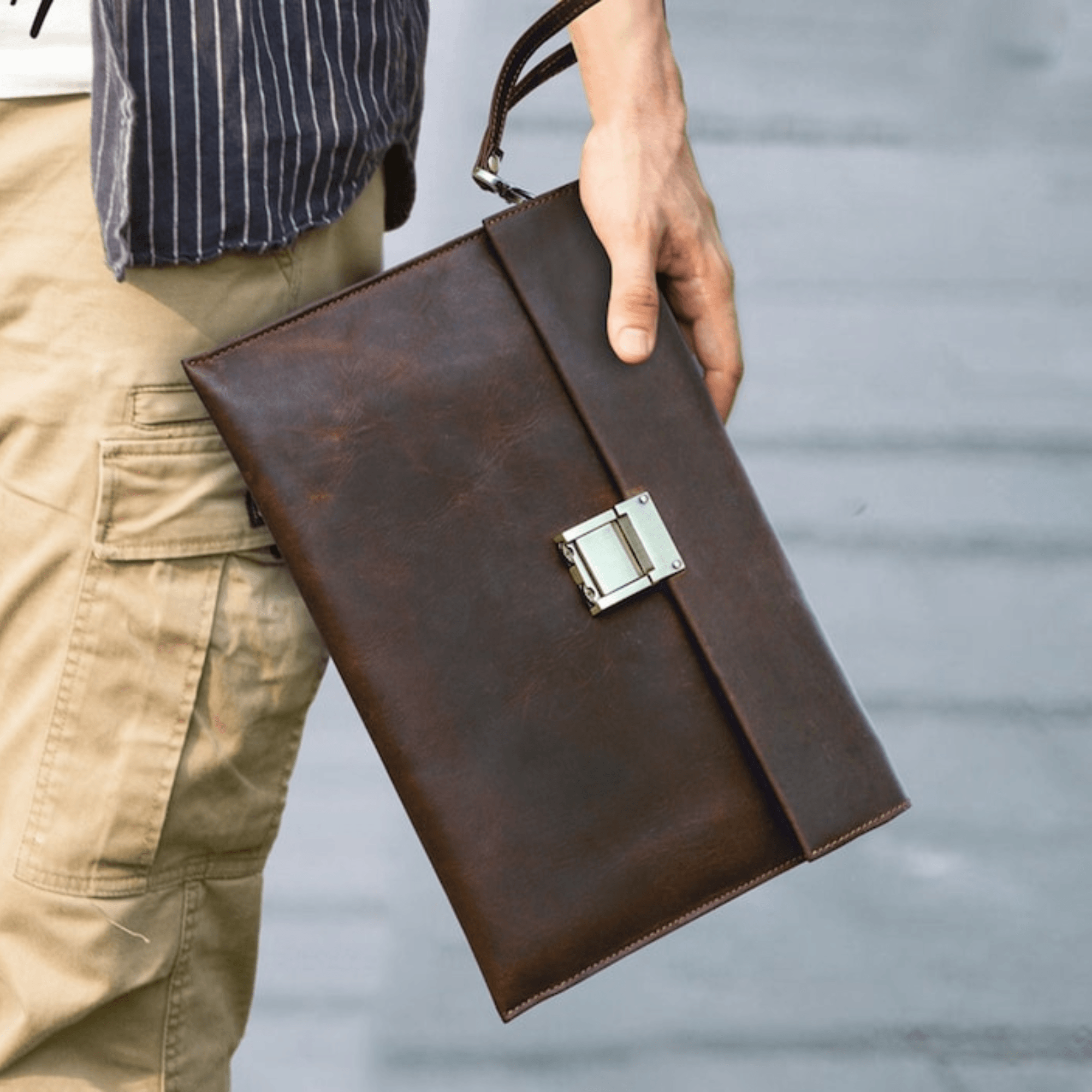 Mens leather clutches mobile phone bag - Leather Shop Factory