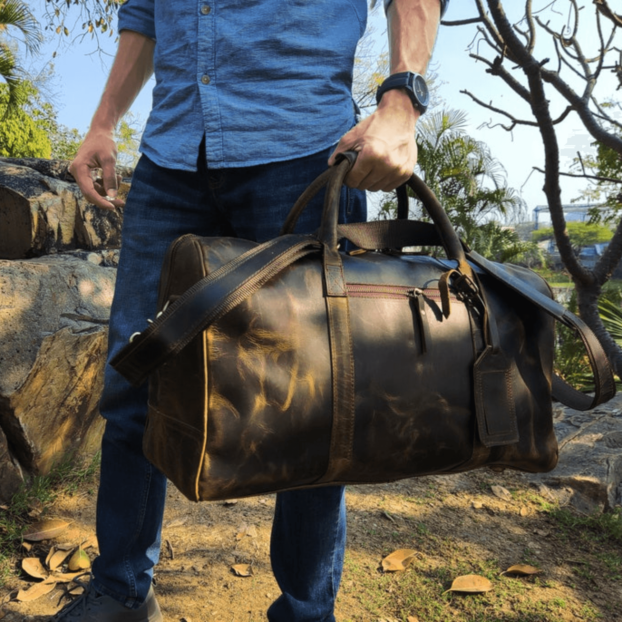 Elegant Voyager Duffle - Leather Shop Factory