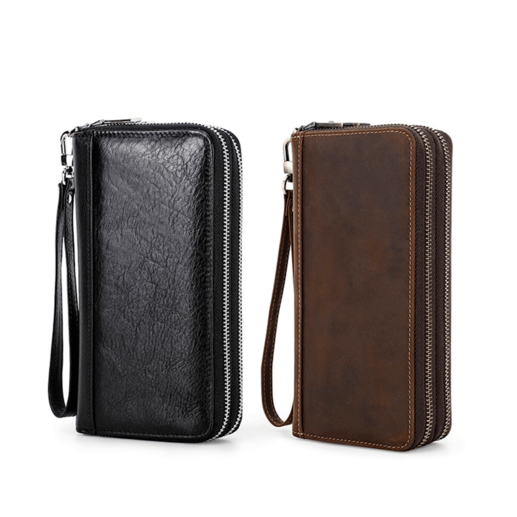 Handcrafted leather phone clutch for men