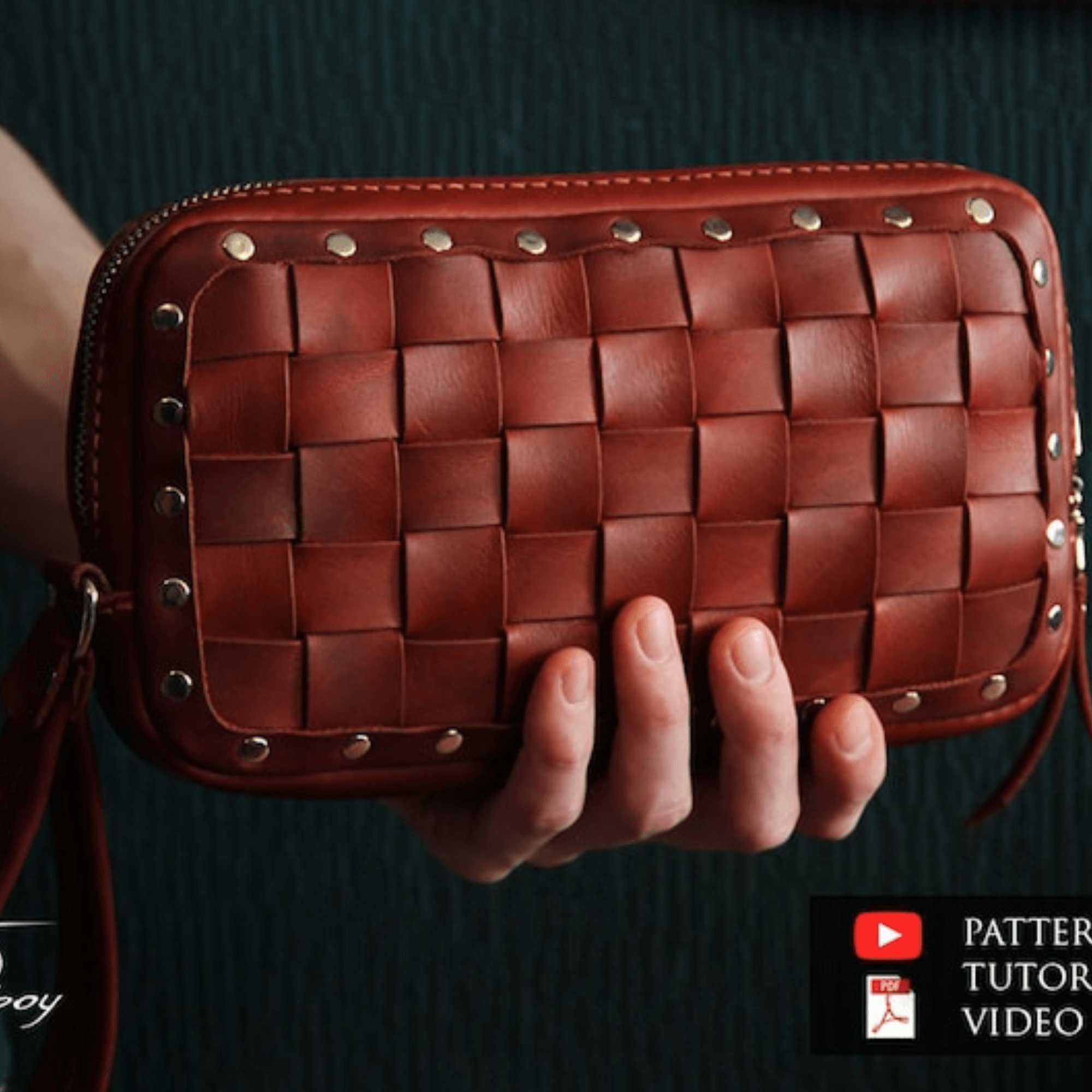 leather woven clutch - Leather Shop Factory