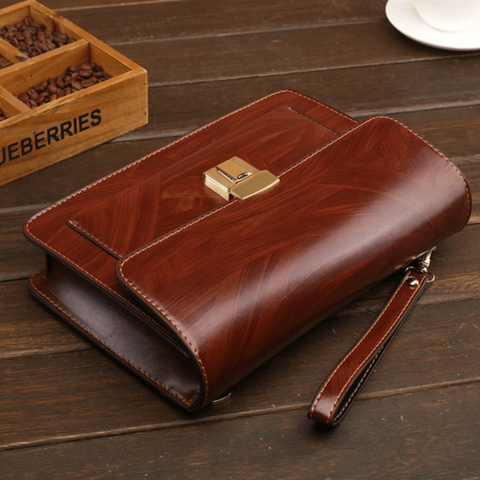Handcrafted phone leather clutch wallet