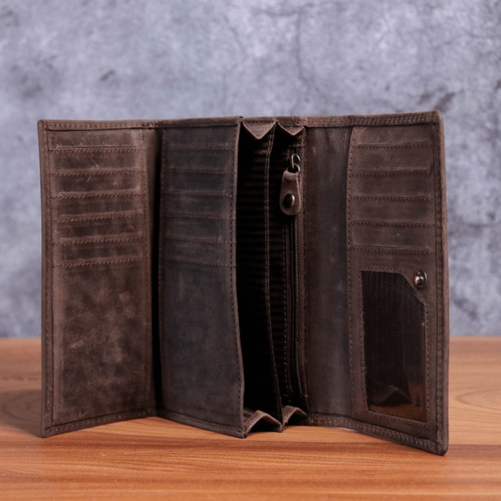 Women's Wallet Full Grain Distressed - Leather Shop Factory
