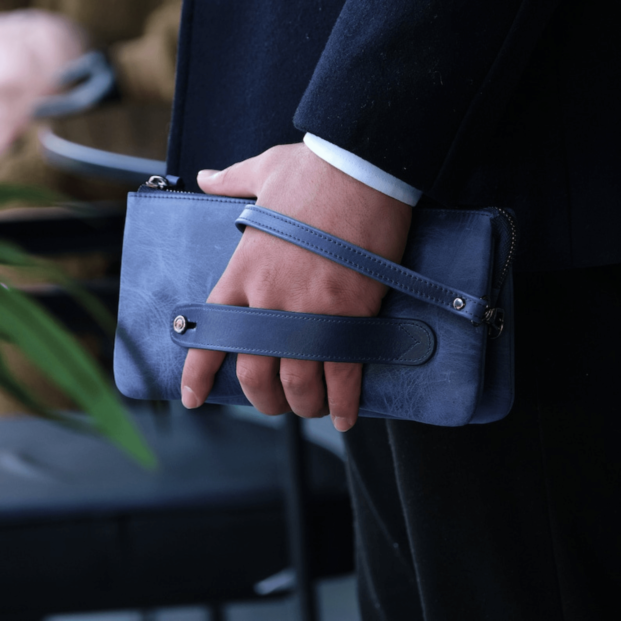 Personalized leather clutch bag for mens - Leather Shop Factory