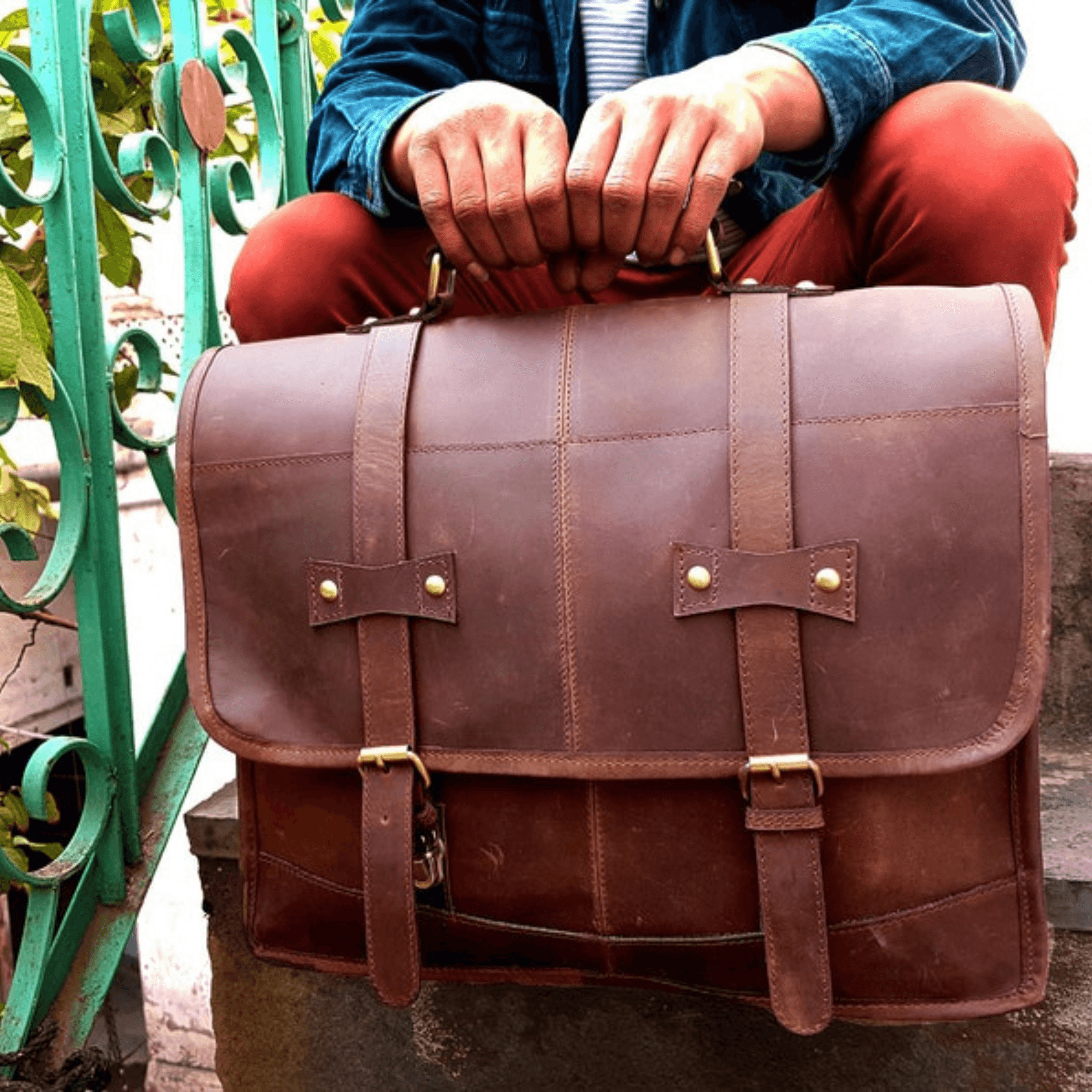 Vintage Rustic Messenger - Handcrafted in India - Leather Shop Factory