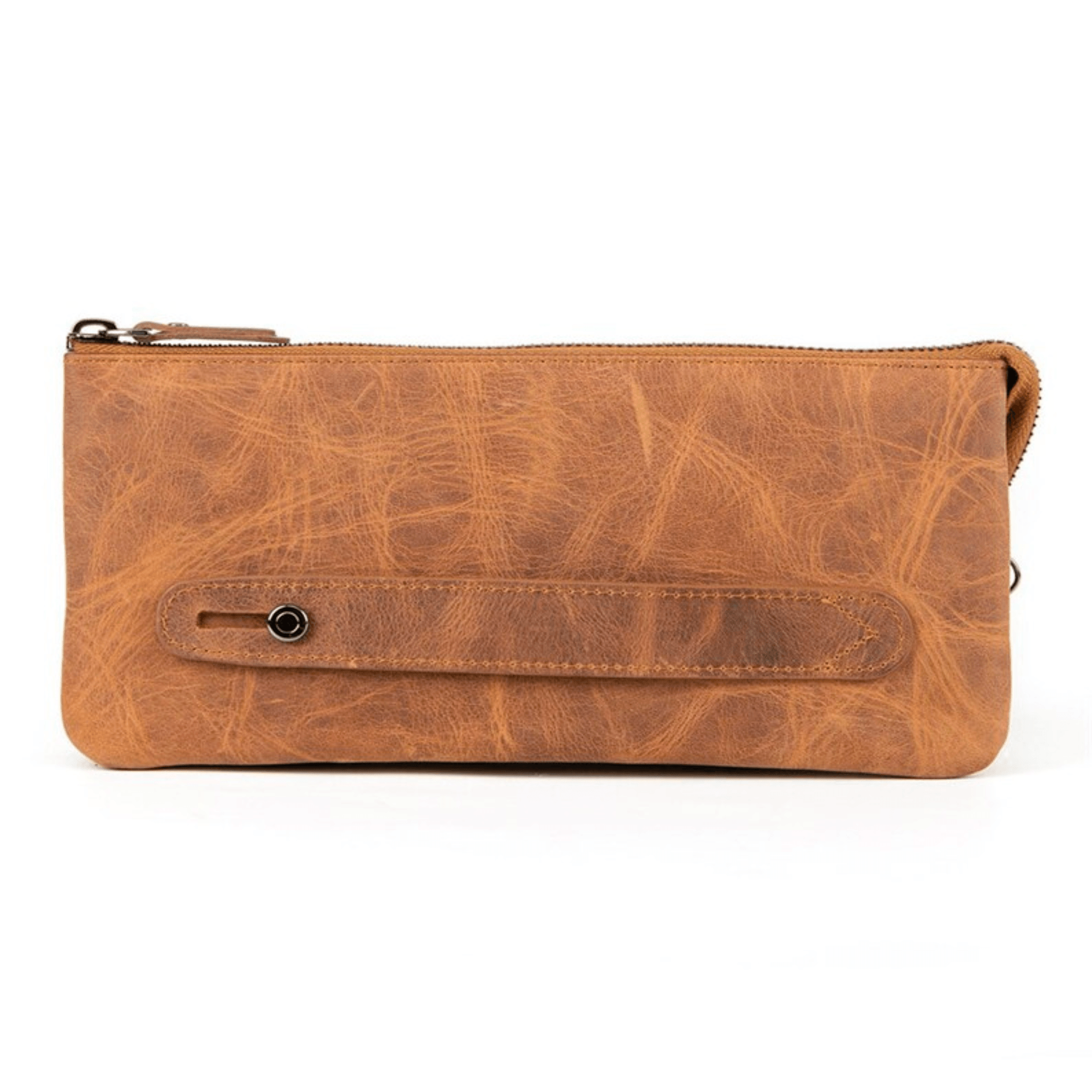 Leather wristlet wallet men clutch bag