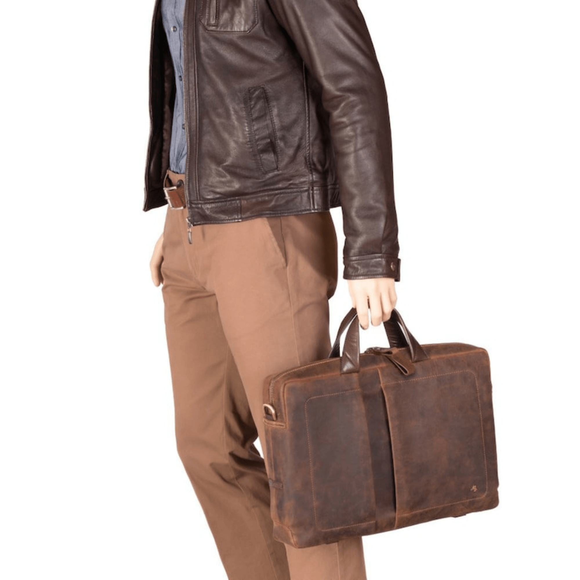 Indian Distressed Elegance Laptop & Tablet Bag - Leather Shop Factory