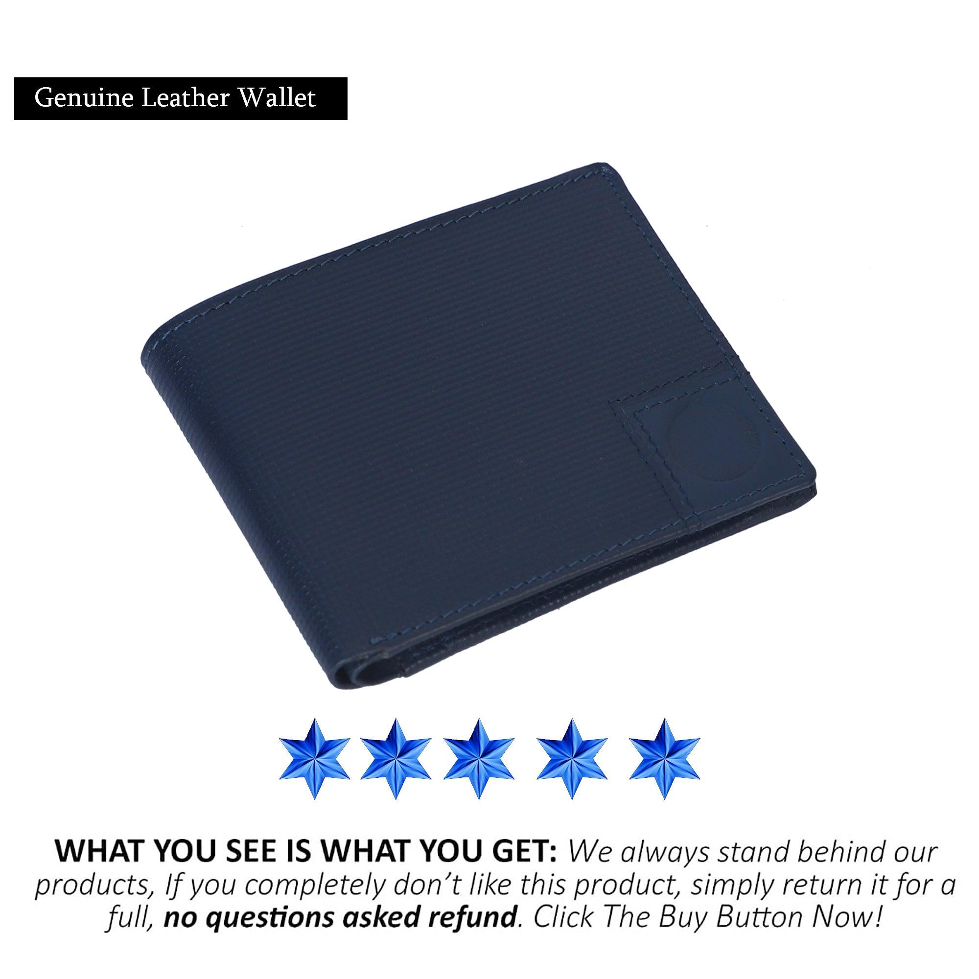 Stitchter Men Blue Rfid Wallet - Leather Shop Factory