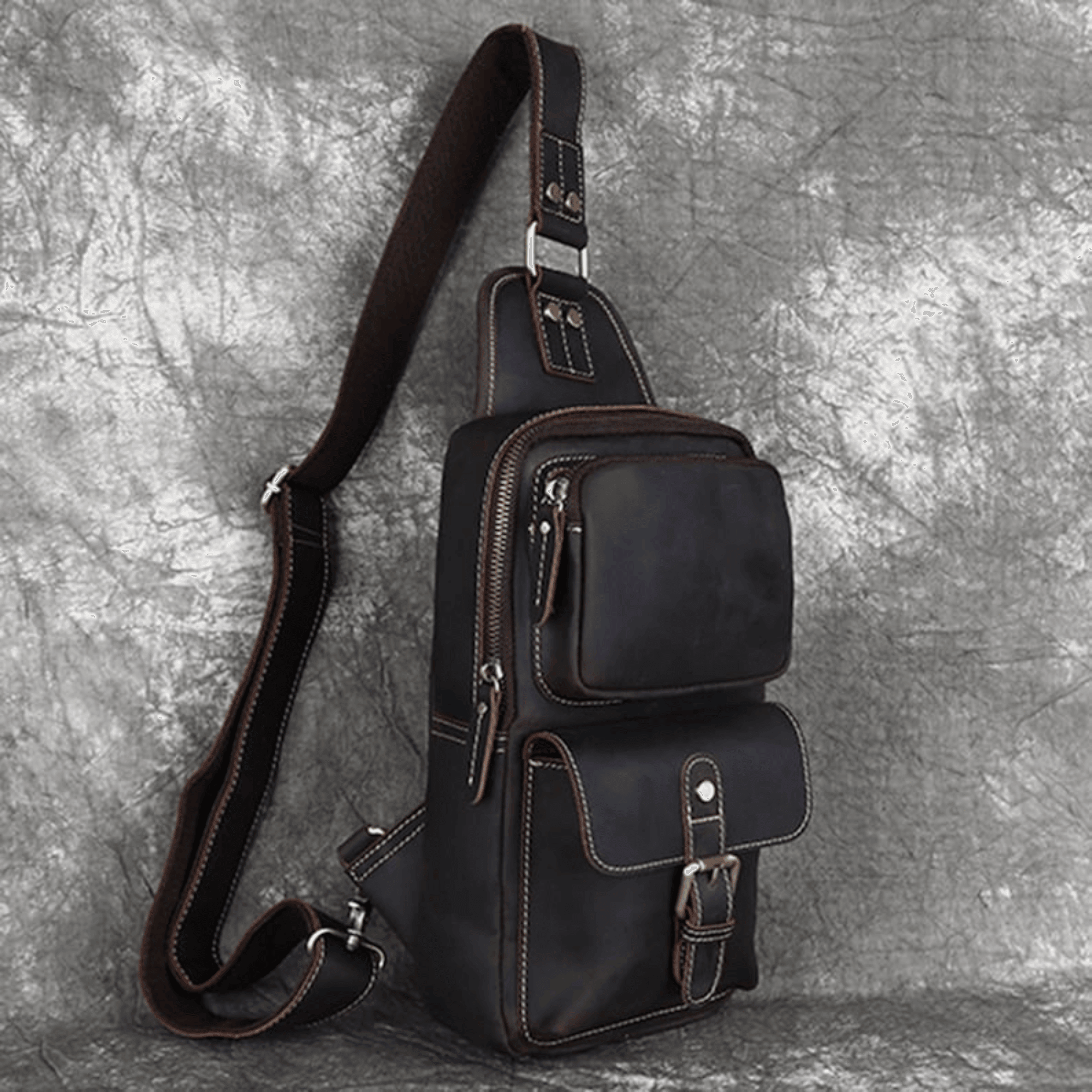 Leather Sling Bag for Men - Leather Shop Factory
