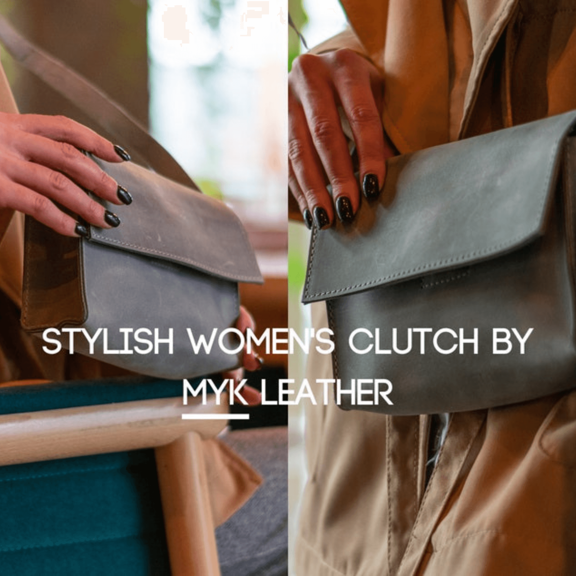 Elegant Leather Clutch - Timeless Elegance - Leather Shop Factory