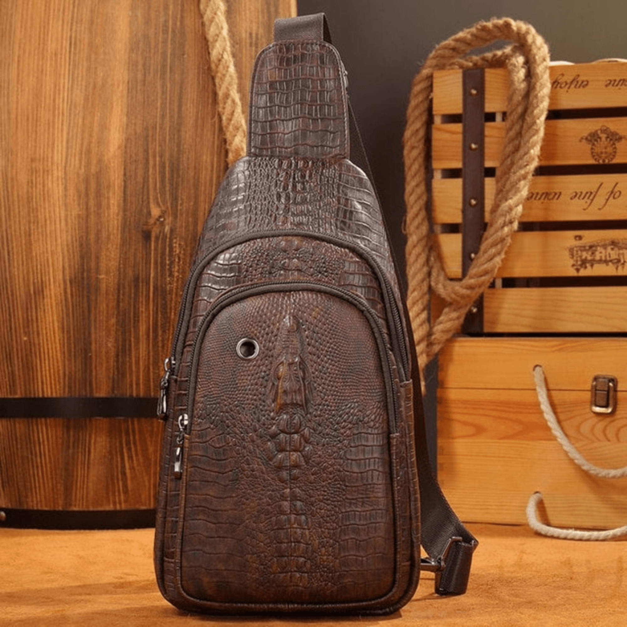 Genuine Leather Sling Bag Anti-Thief Crossbody - Leather Shop Factory