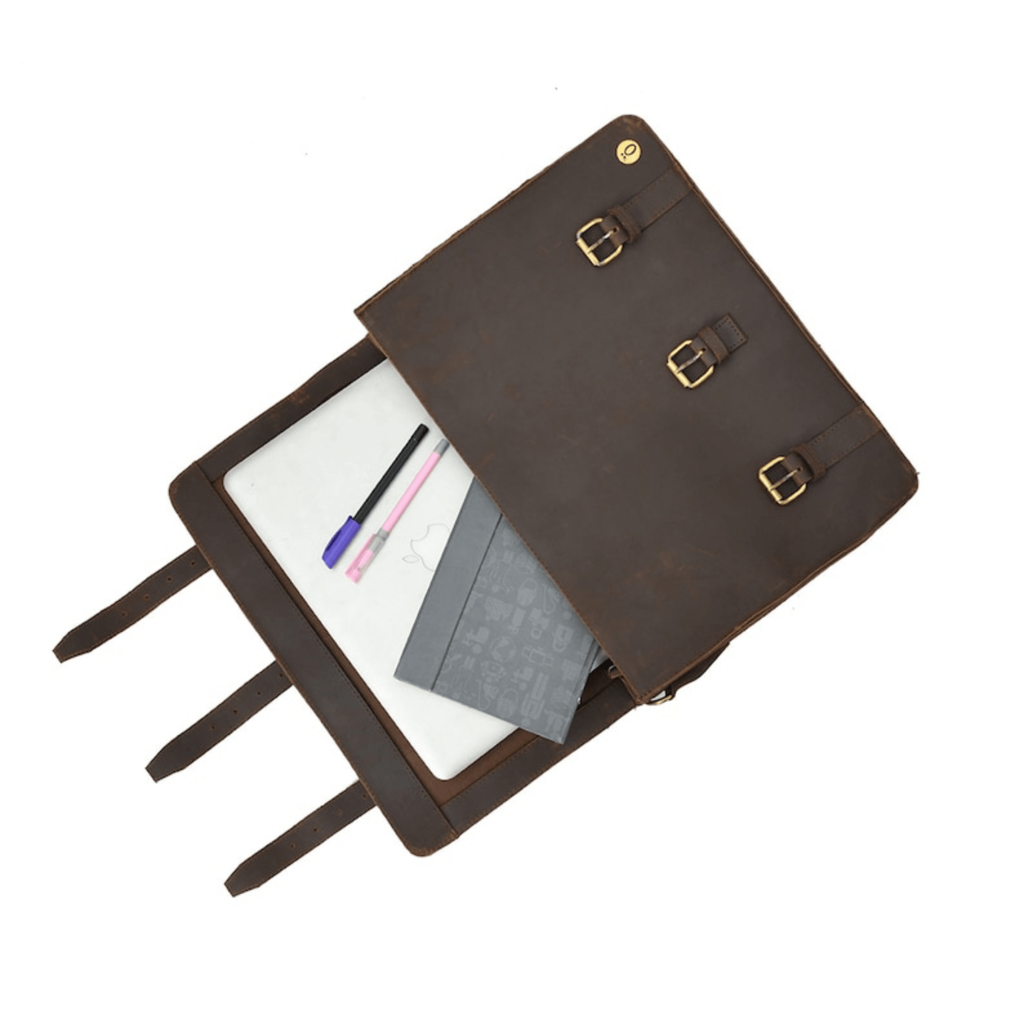 Vintage Full-Grain Leather Messenger Bag - Leather Shop Factory