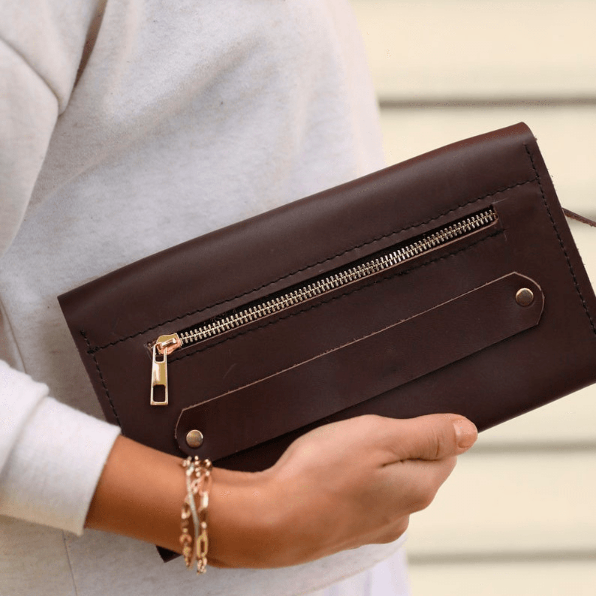 Unisex Clutch with handle - Leather Shop Factory