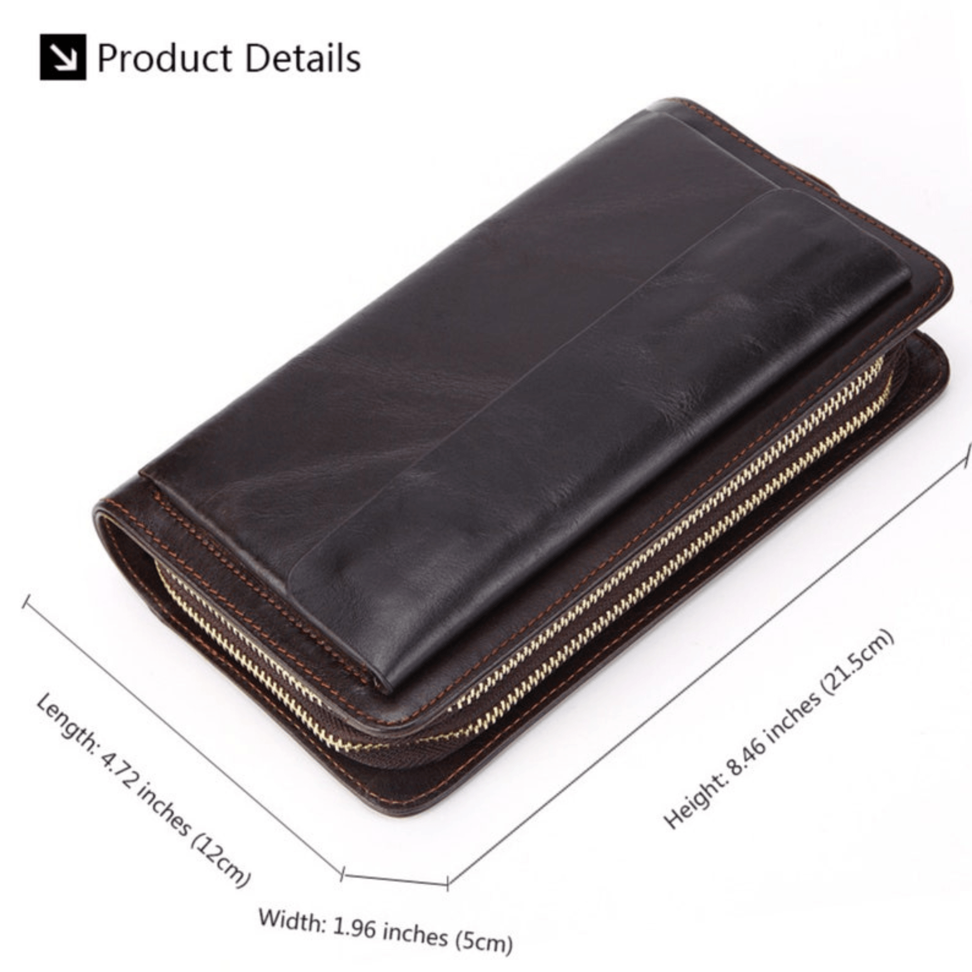 Premium Leather Men's Clutch - Sophisticated Organization for the Modern Gentleman - Leather Shop Factory