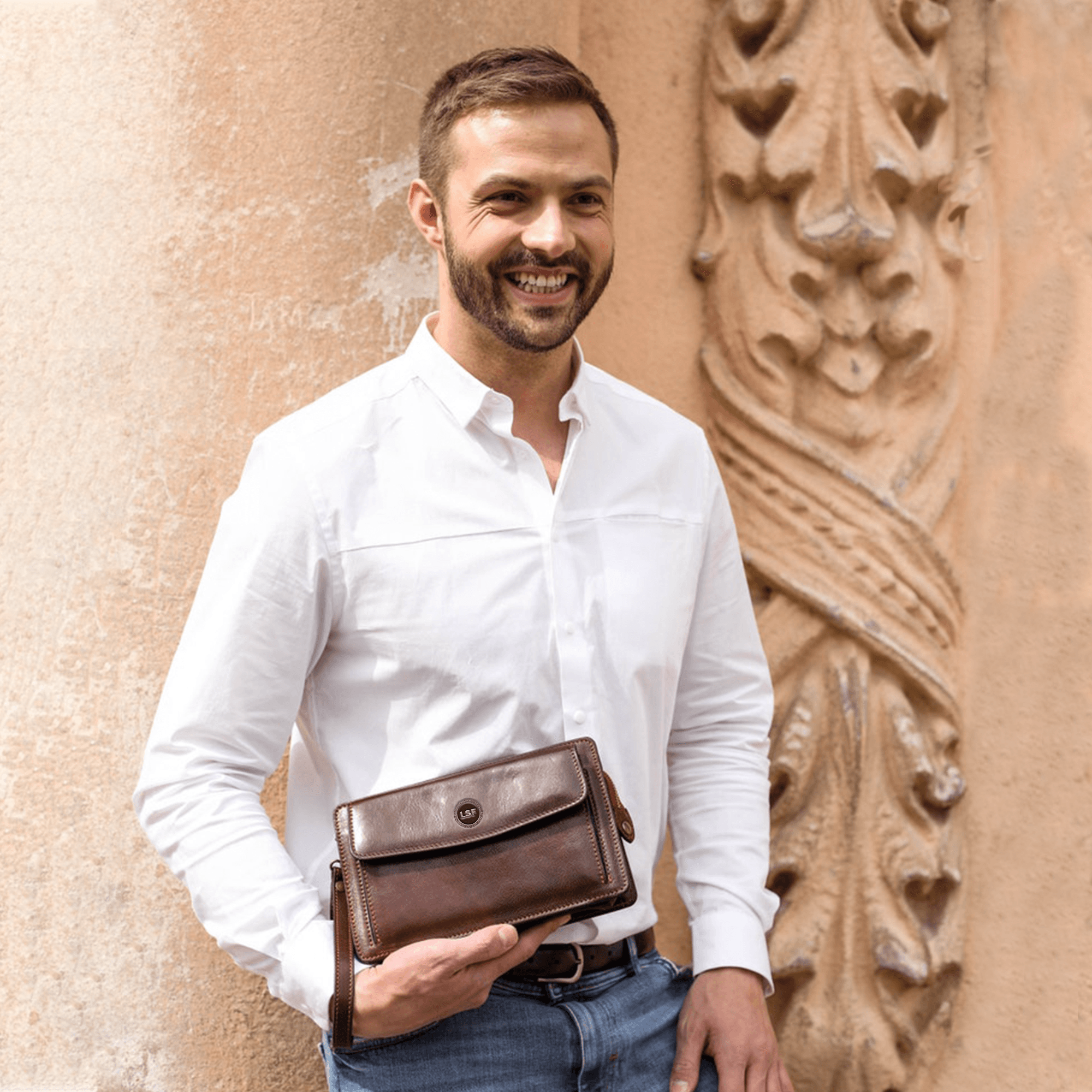 Classic And Smart Design Leather Clutch