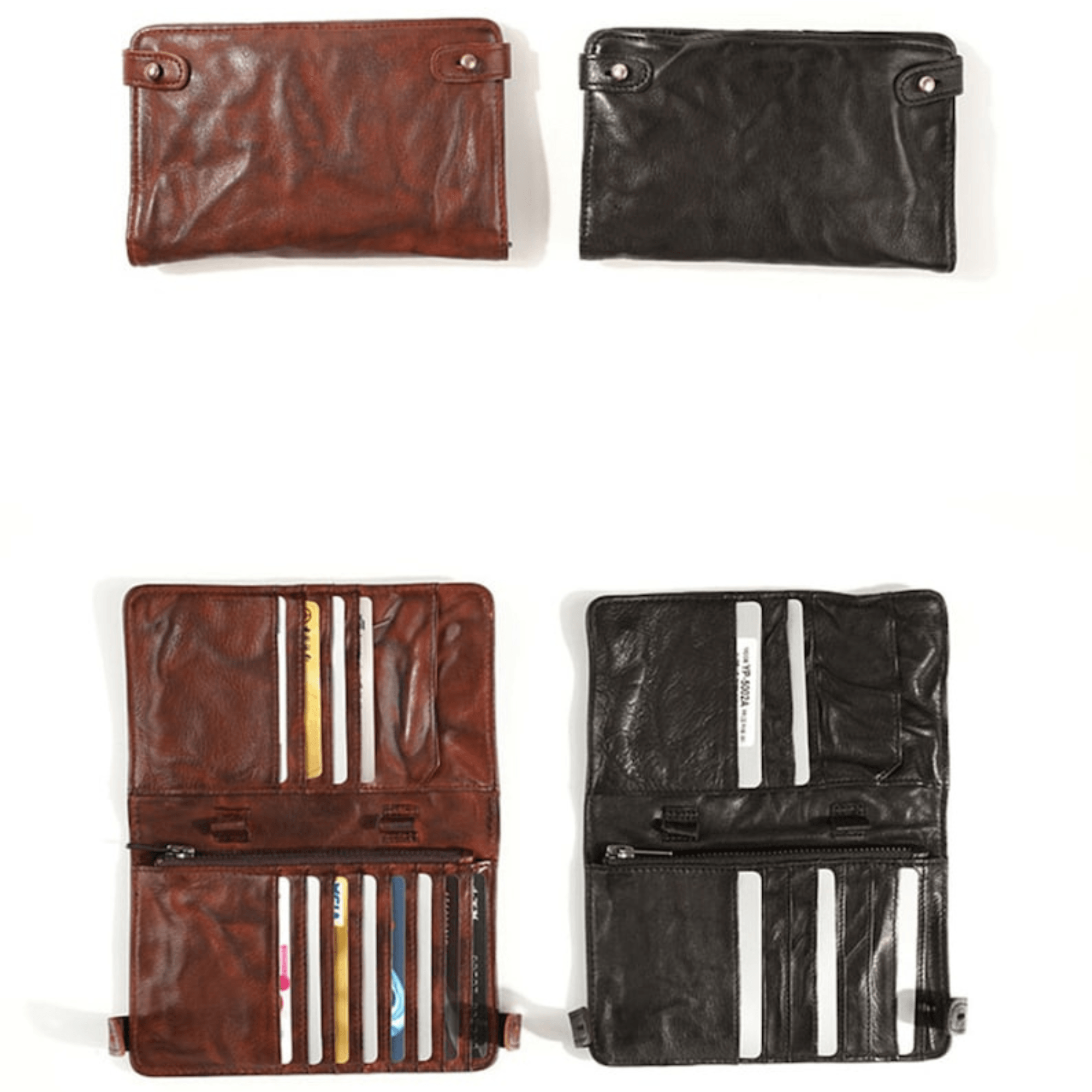 Handcrafted leather phone card wallet
