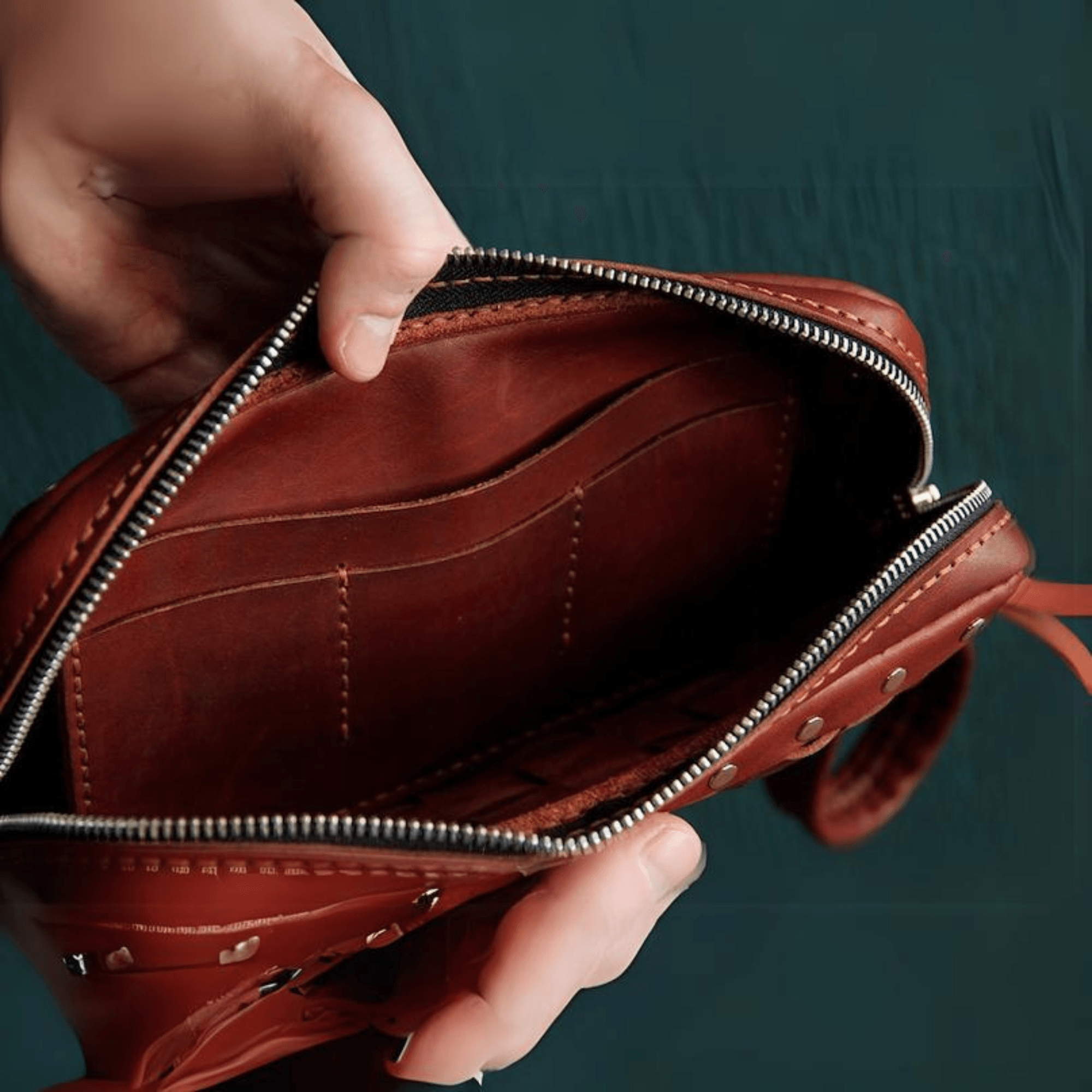 leather woven clutch - Leather Shop Factory