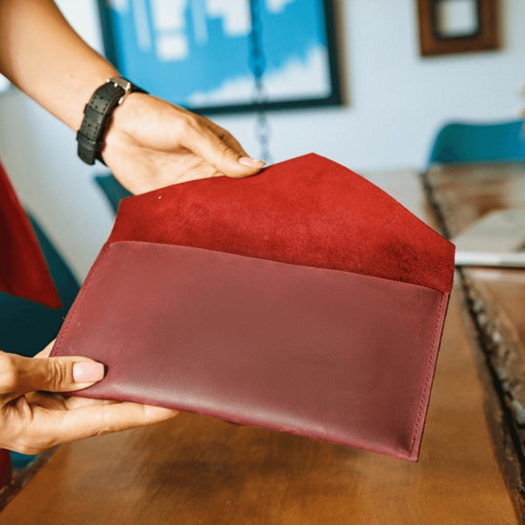 Elysian Elegance: Women's Compact Clutch Wallet - Leather Shop Factory