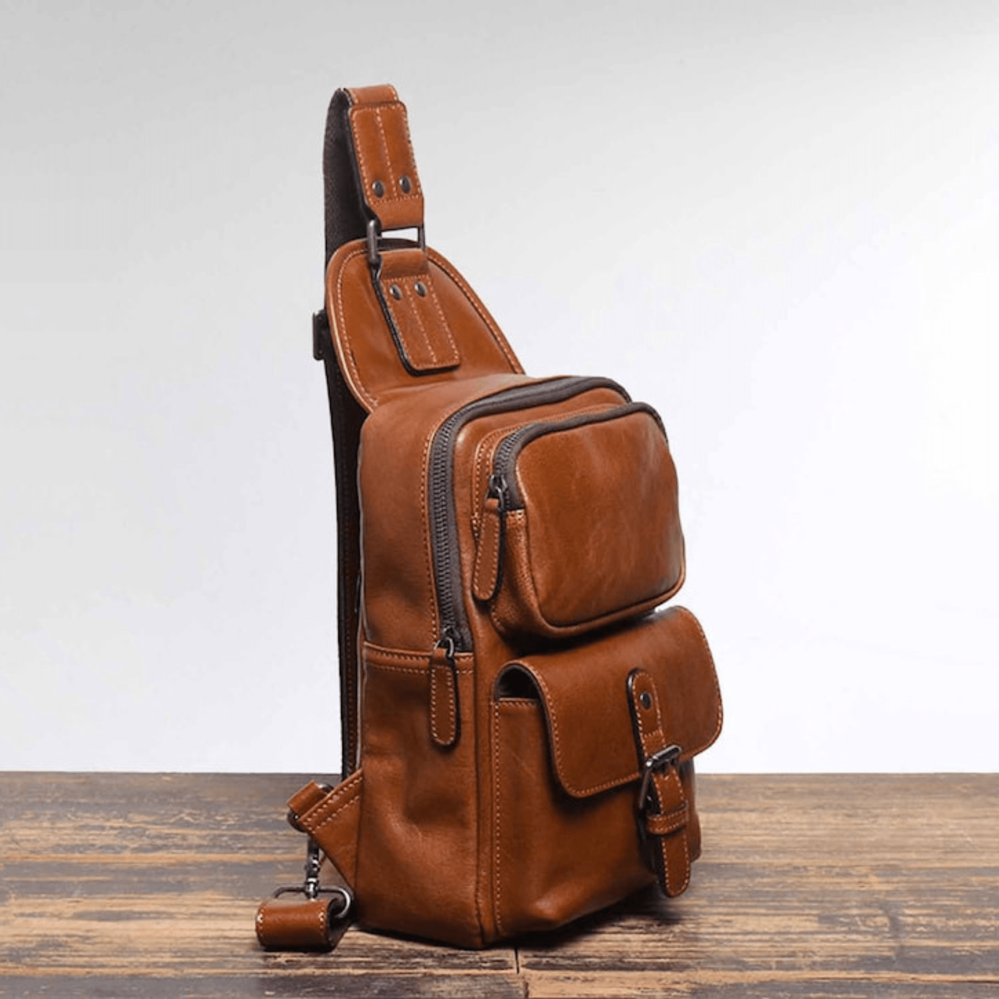 Leather Sling Bag for men - Leather Shop Factory