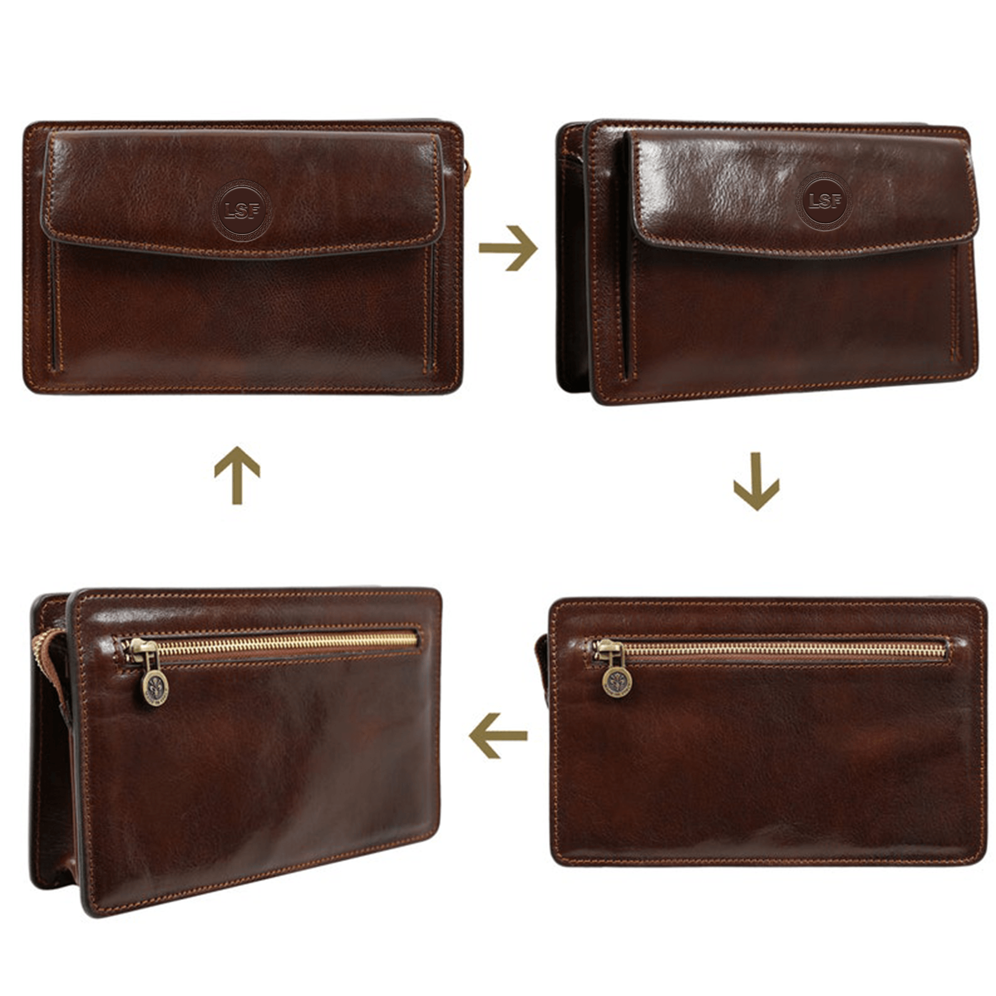 Classic And Smart Design Leather Clutch