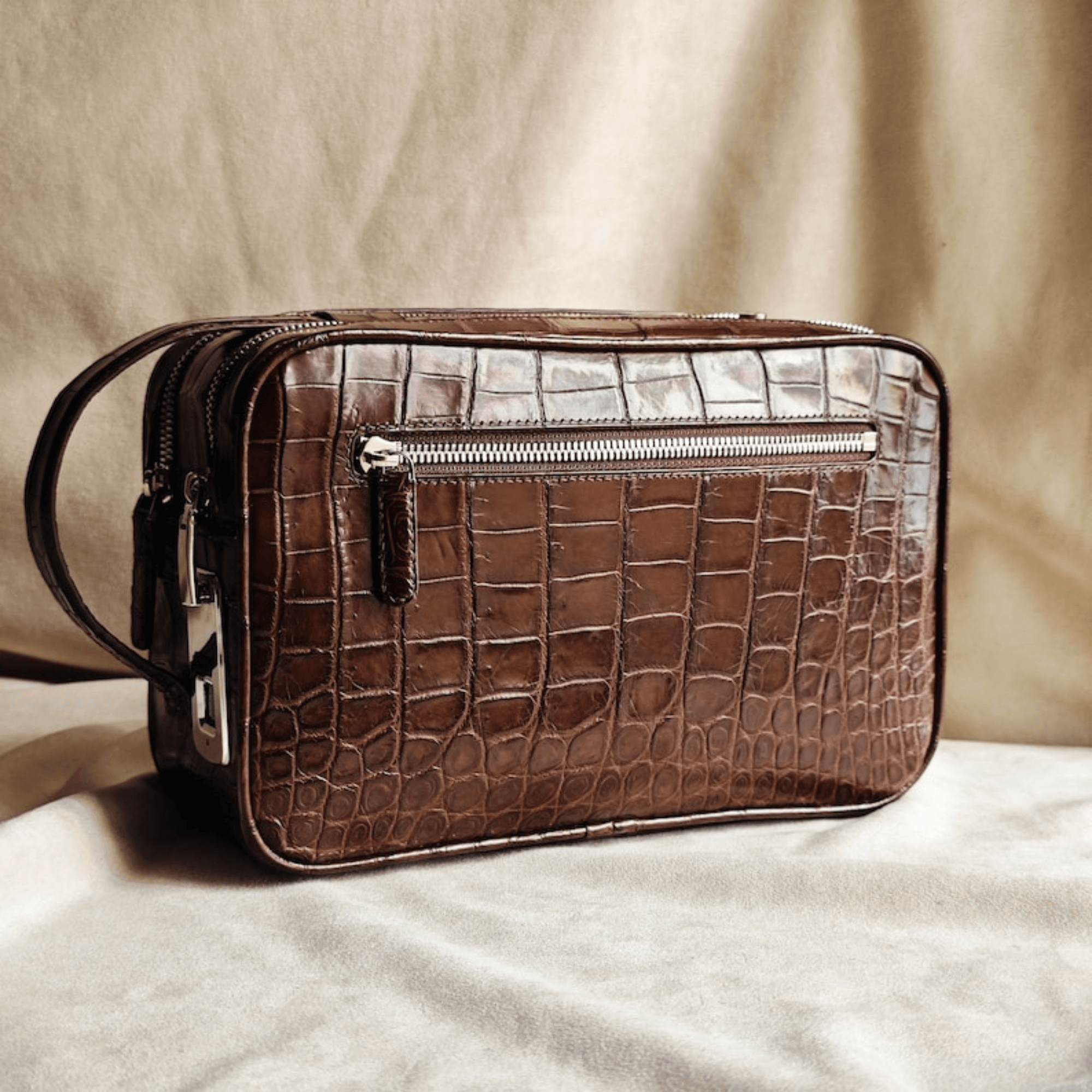 Leather clutch golf alligator mens