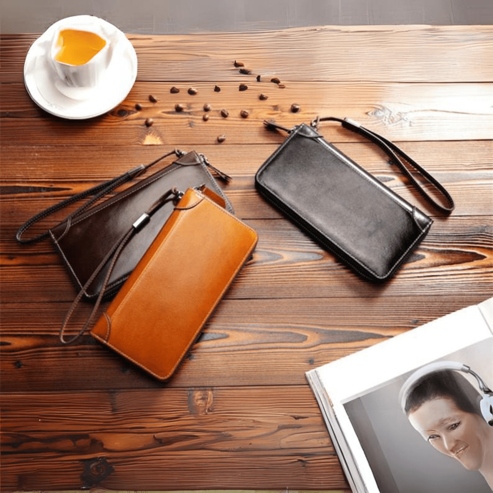 Men Leather Clutch Purse Bag - Leather Shop Factory