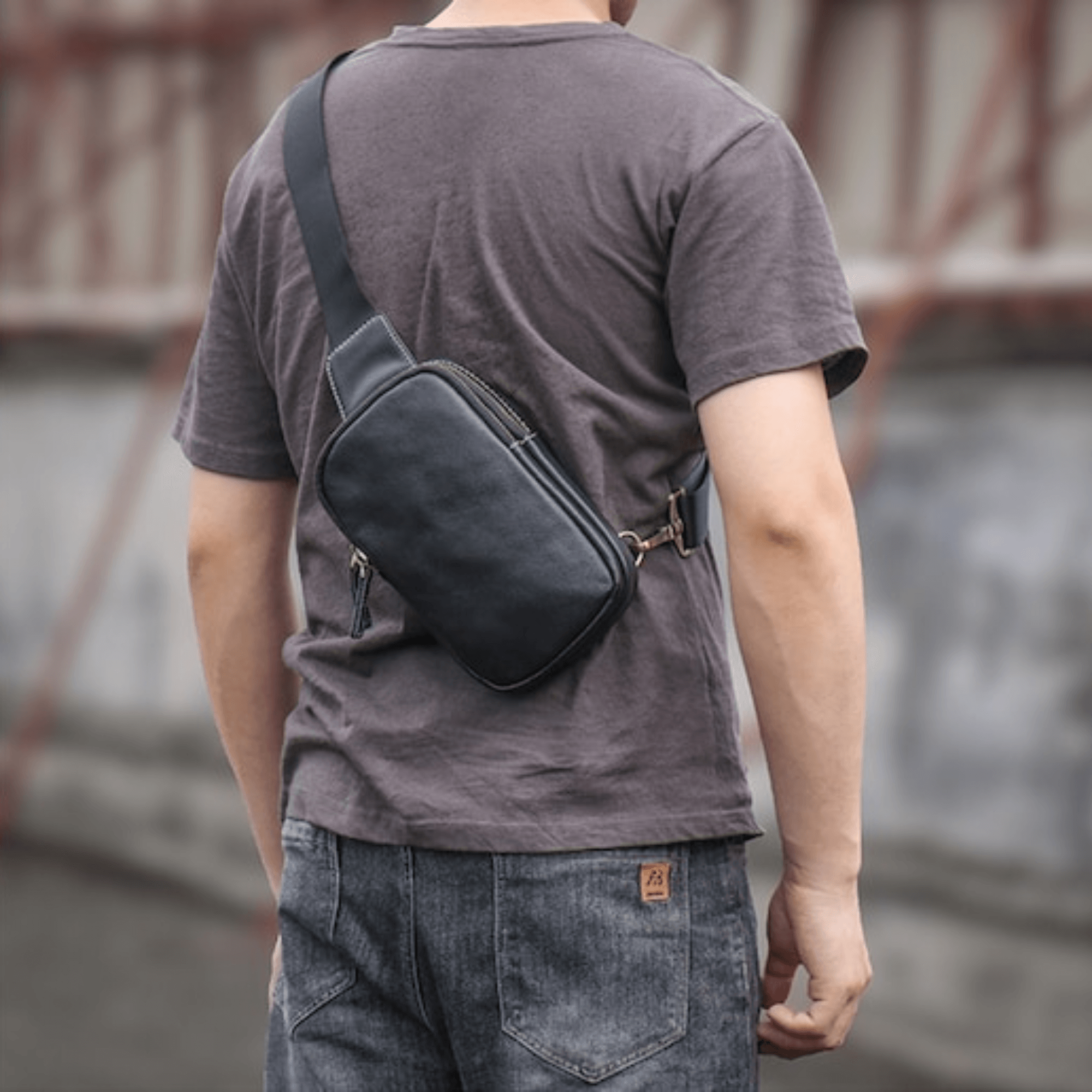 Gift for Christmas Leather Sling Bag - Leather Shop Factory