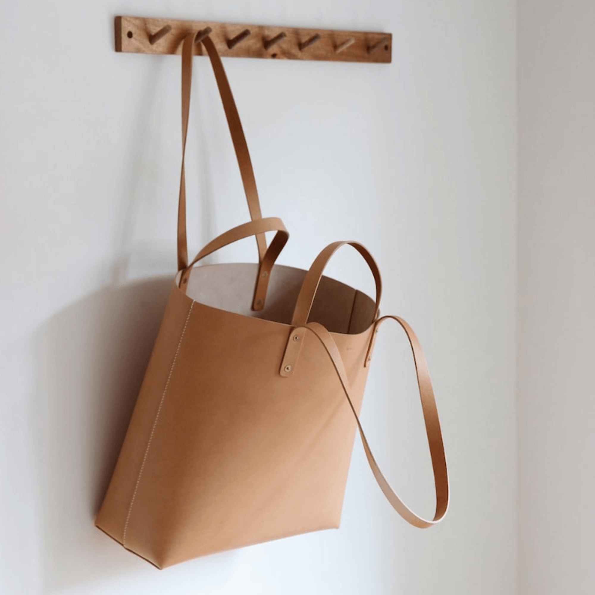 Leather shopper natural - Leather Shop Factory