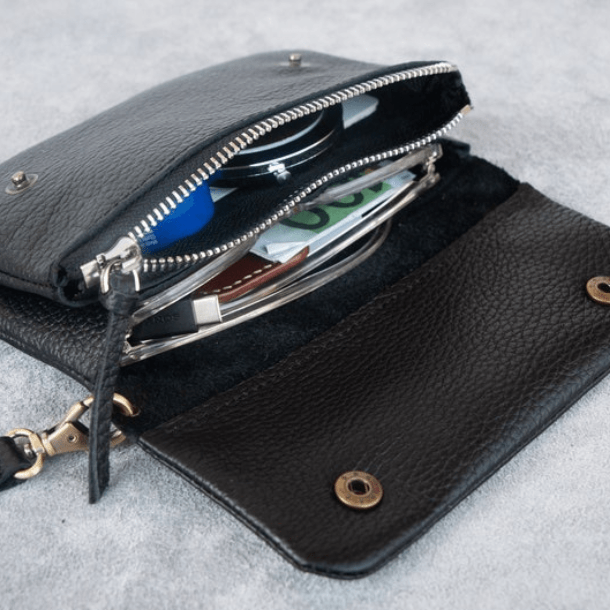 India-Made Personalized Long Wristlet Wallet - Leather Shop Factory
