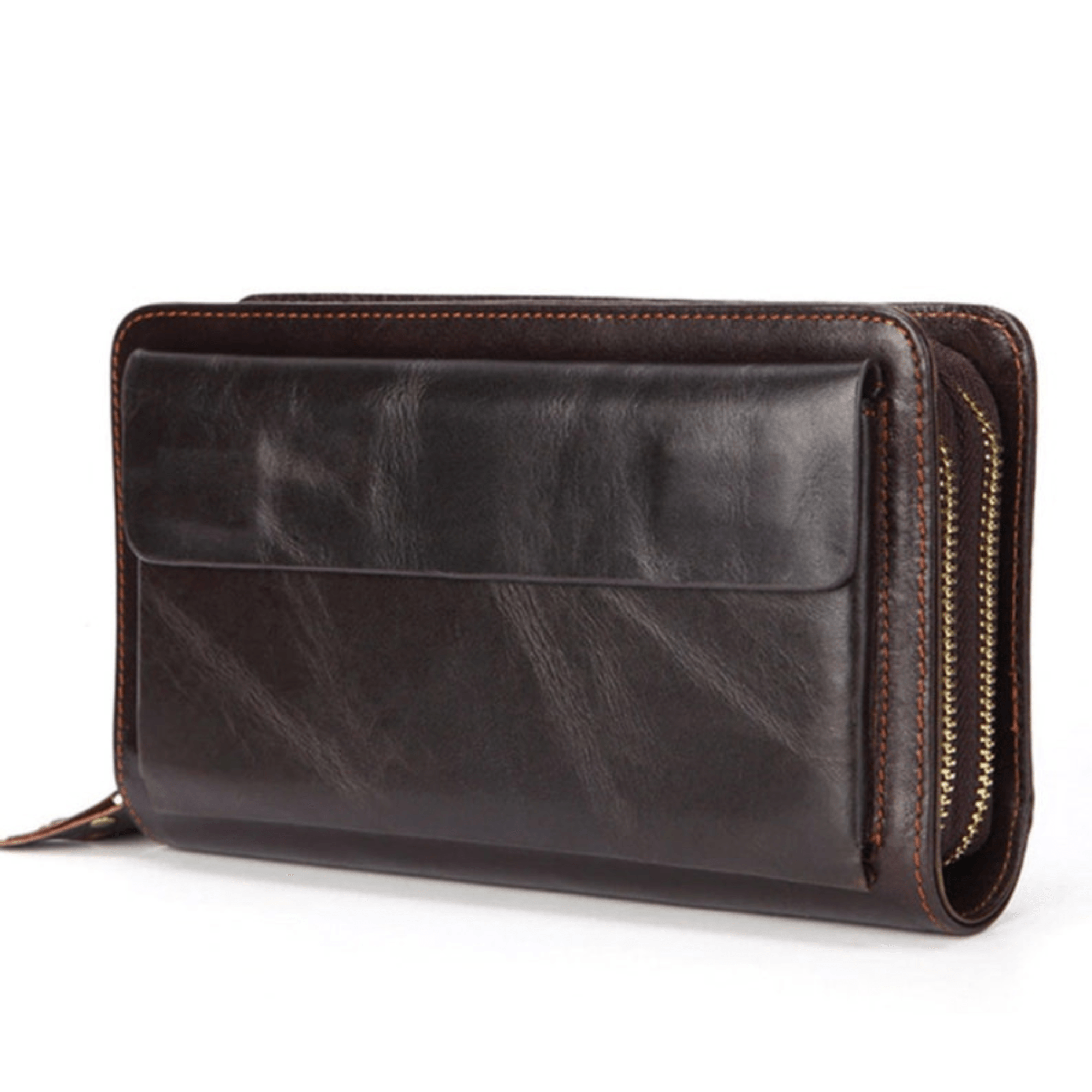 Premium Leather Men's Clutch - Sophisticated Organization for the Modern Gentleman - Leather Shop Factory