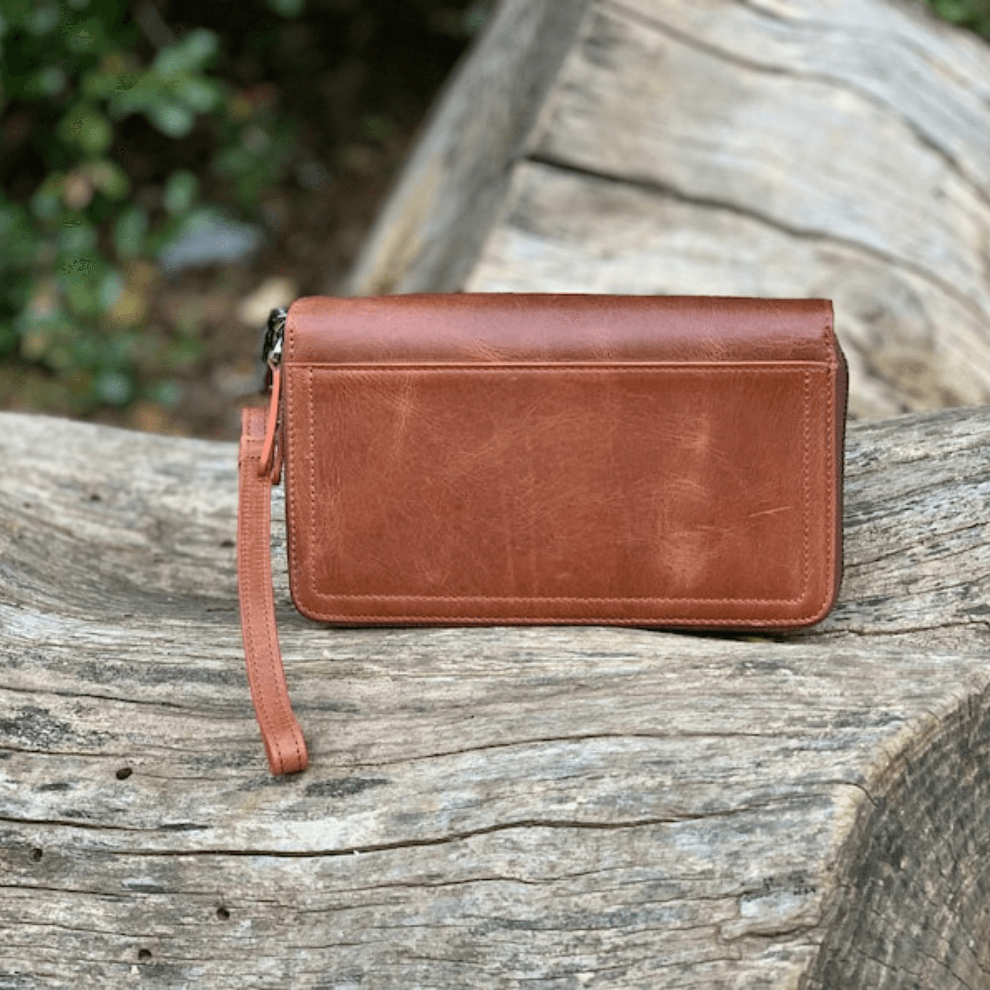 India-Made Luxury Double Zip Around Leather Wallet - Leather Shop Factory