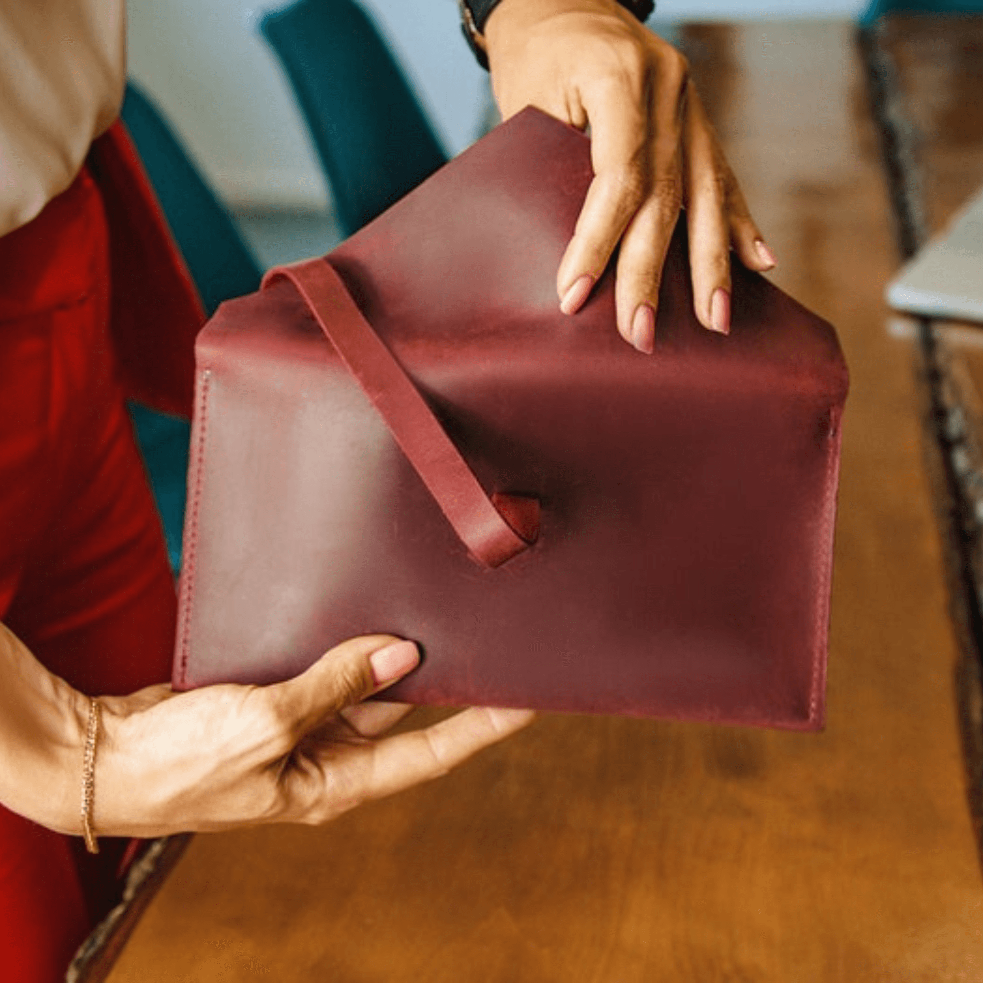 Elysian Elegance: Women's Compact Clutch Wallet - Leather Shop Factory