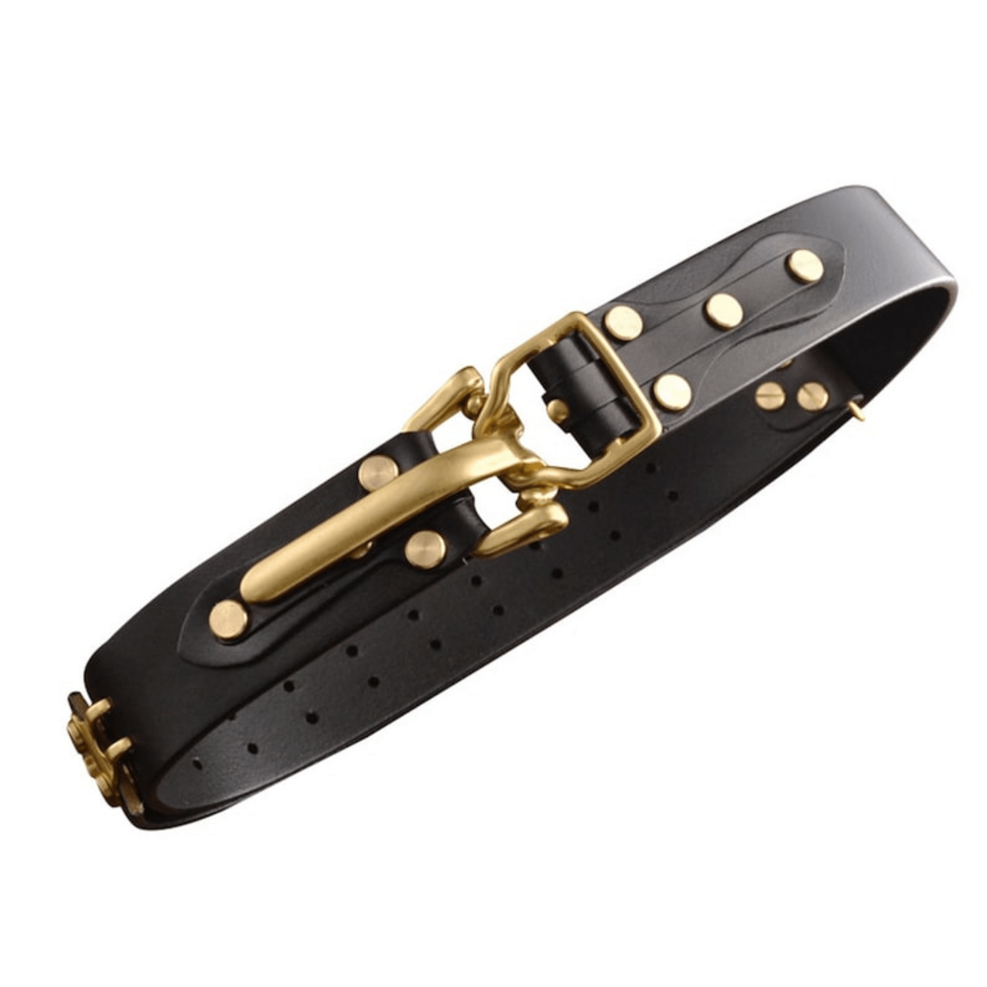 Men's Leather Belt Brass Cavalry Belt Buckle - Leather Shop Factory
