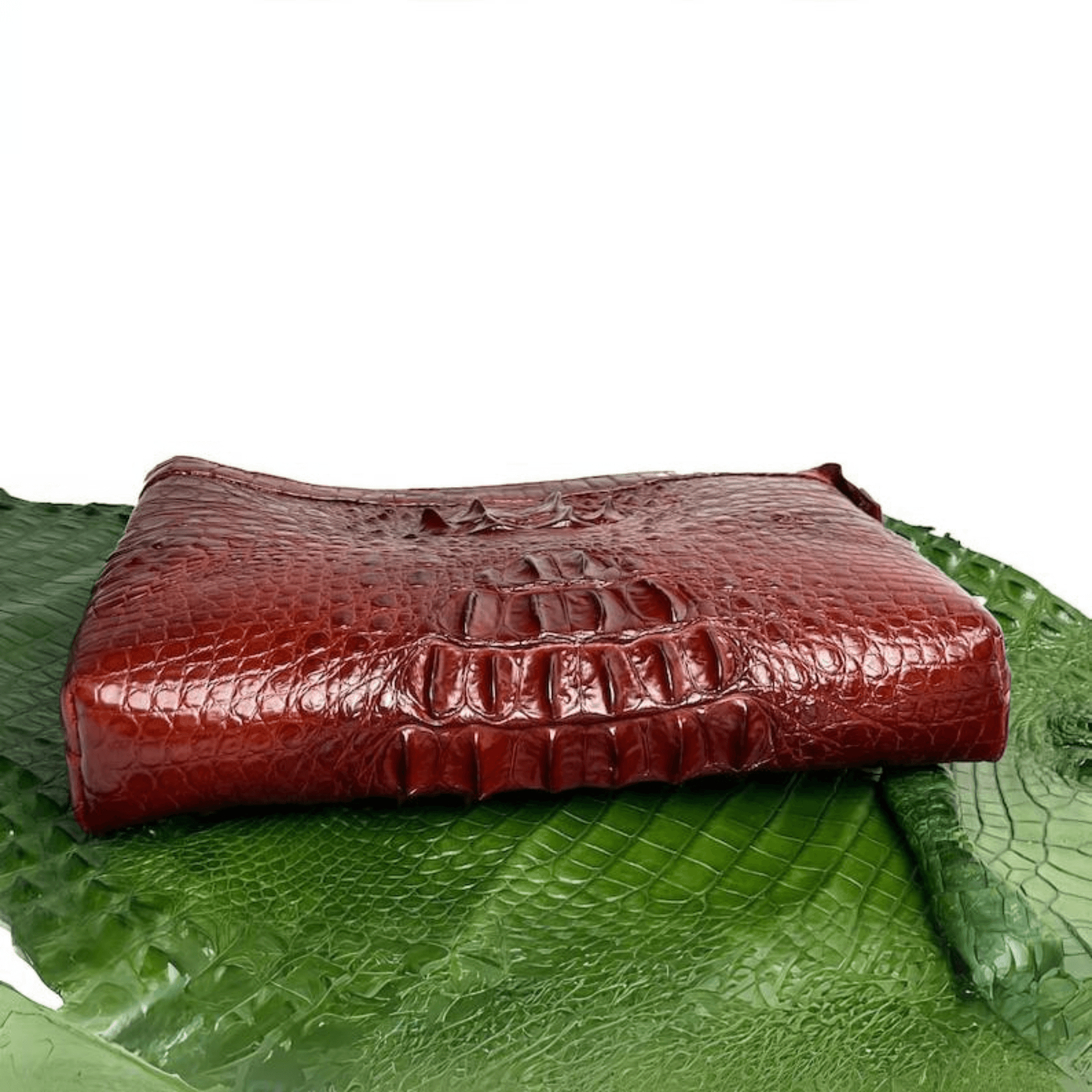 AIIigator Mens Brown Leather Clutch Large - Leather Shop Factory