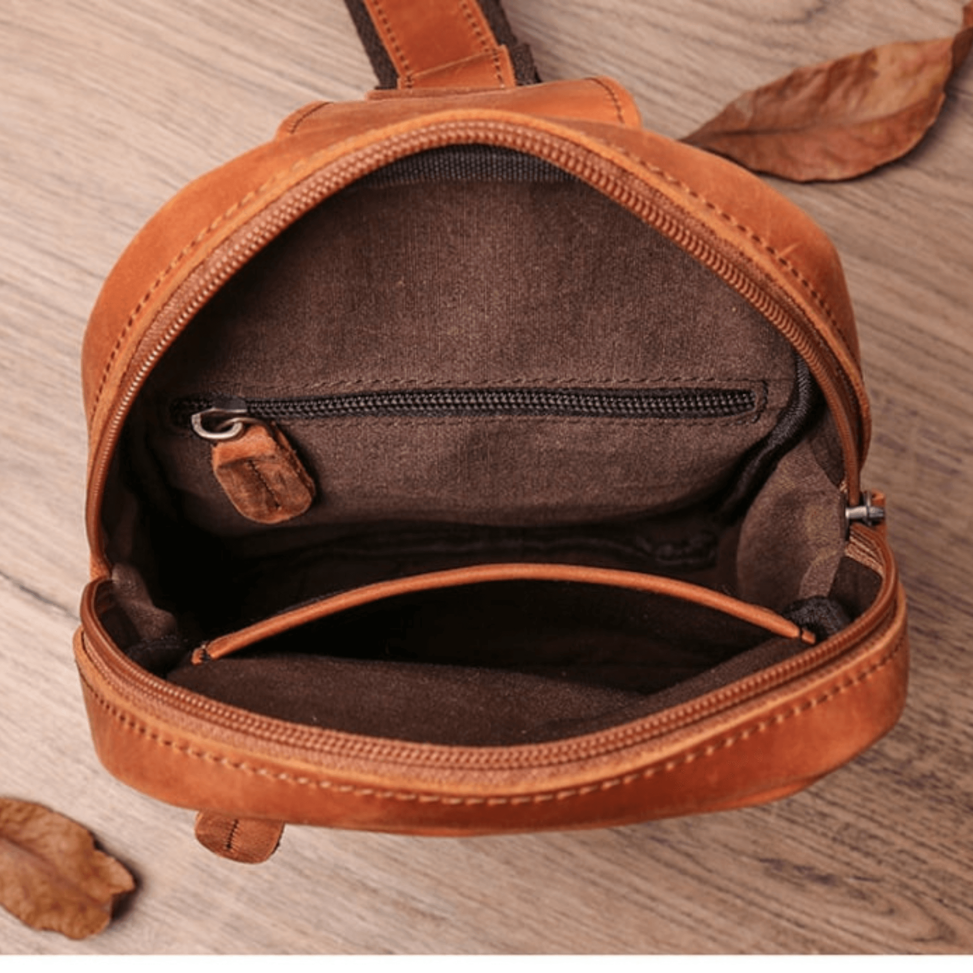 Vintage leather sling bag leather chest - Leather Shop Factory