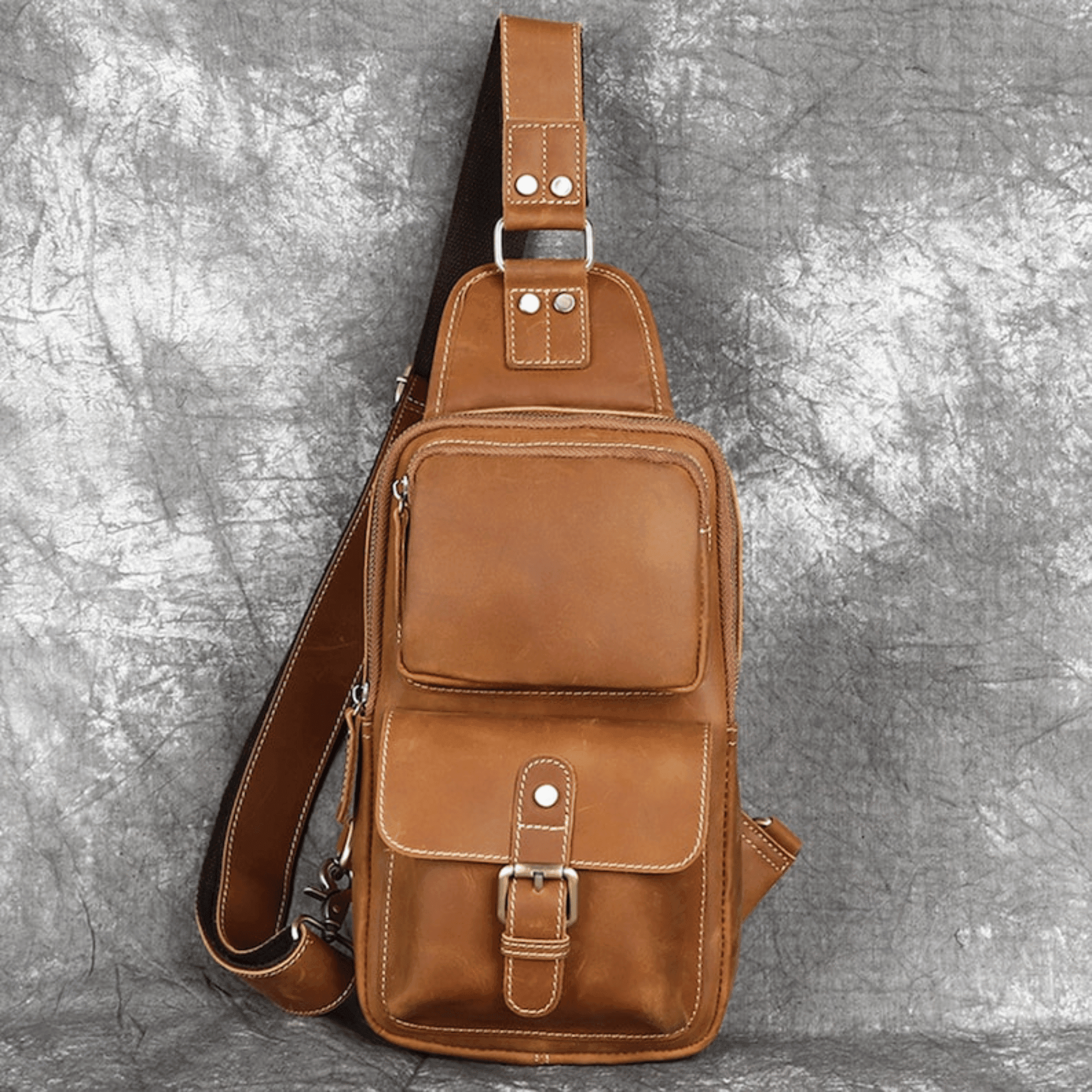Leather Sling Bag for Men - Leather Shop Factory